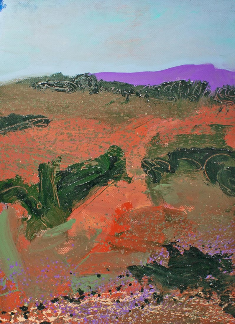 1980s Abstract Acrylic Landscape Painting by Harry Hilson - 2