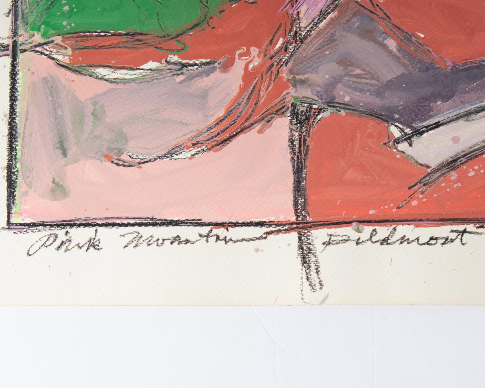 1985 "Pink Mountain, Piedmont" Abstract Acrylic Landscape Painting by Harry Hilson - 5