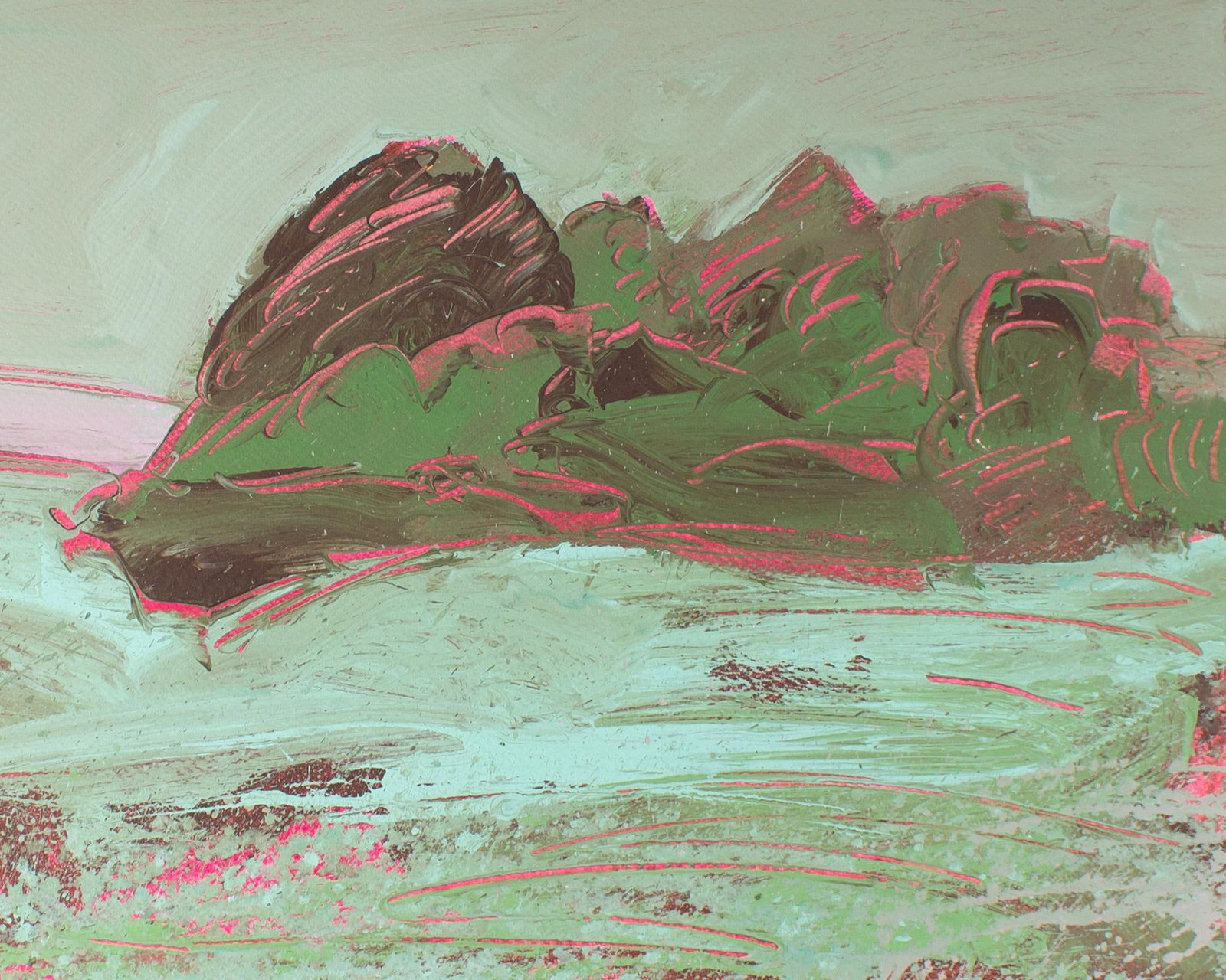 1980s Abstract Acrylic Landscape Painting by Harry Hilson - 6