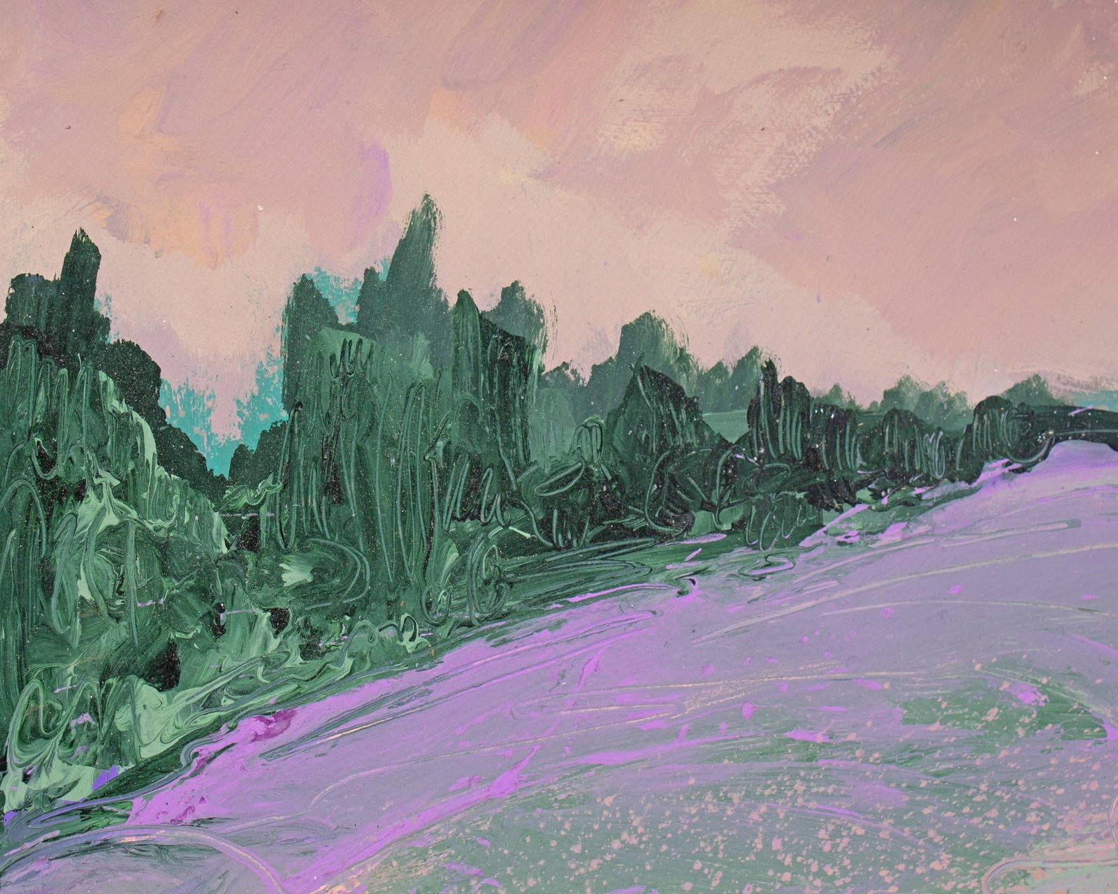 1980s Acrylic Abstract Landscape Painting by Harry Hilson - 5