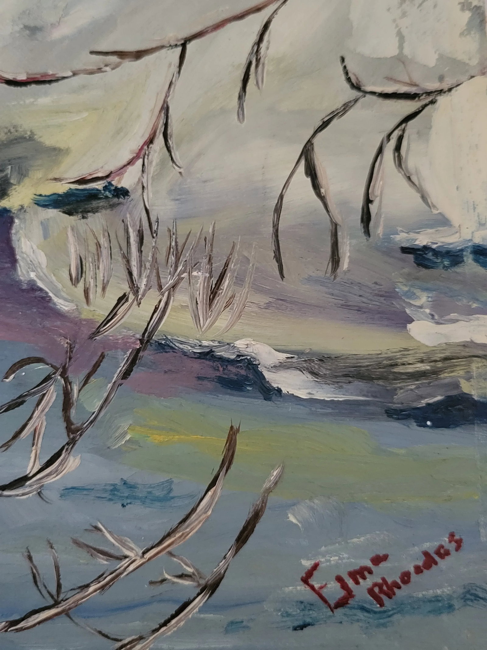1954 Winter River Landscape Painting - 5
