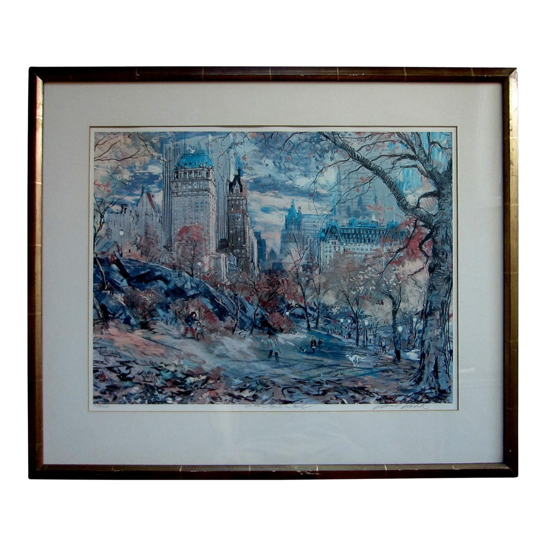 1970s Kamil Kubik Fall in Central Park Impressionist Signed Lithograph: Fall in Central Park New York City, entitled to this gorgeous limited edition lithograph.Kamil Kubic (1930-2011) A listed, and well known International artist was active and lived in New York City,