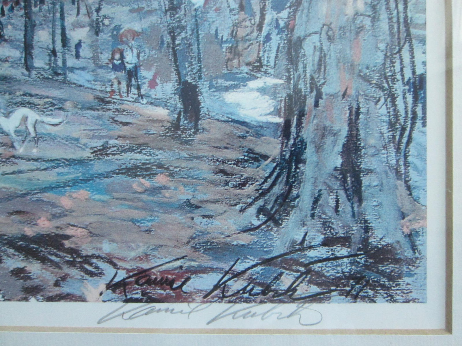 1970s Kamil Kubik Fall in Central Park Impressionist Signed Lithograph - 2