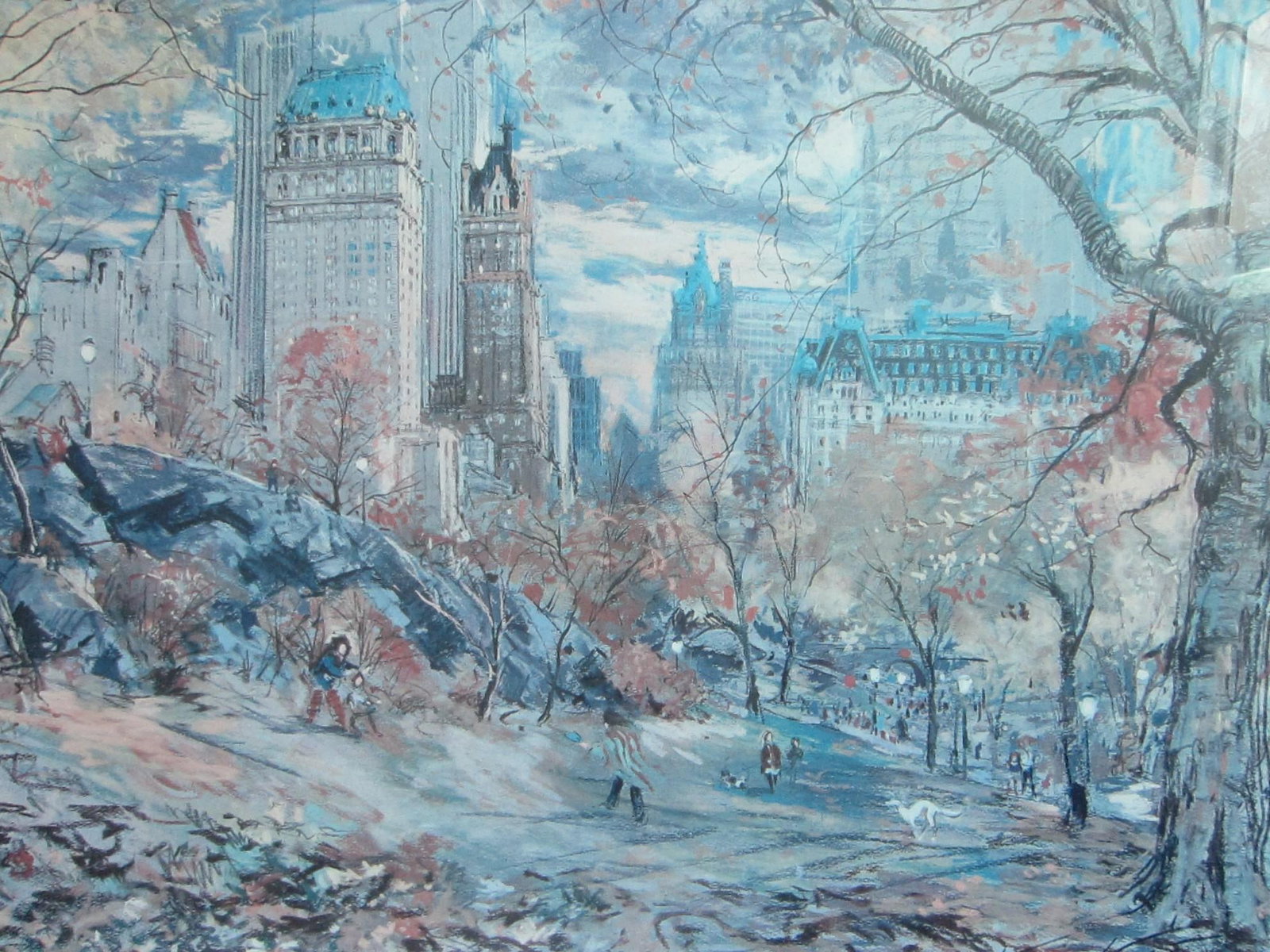 1970s Kamil Kubik Fall in Central Park Impressionist Signed Lithograph - 6