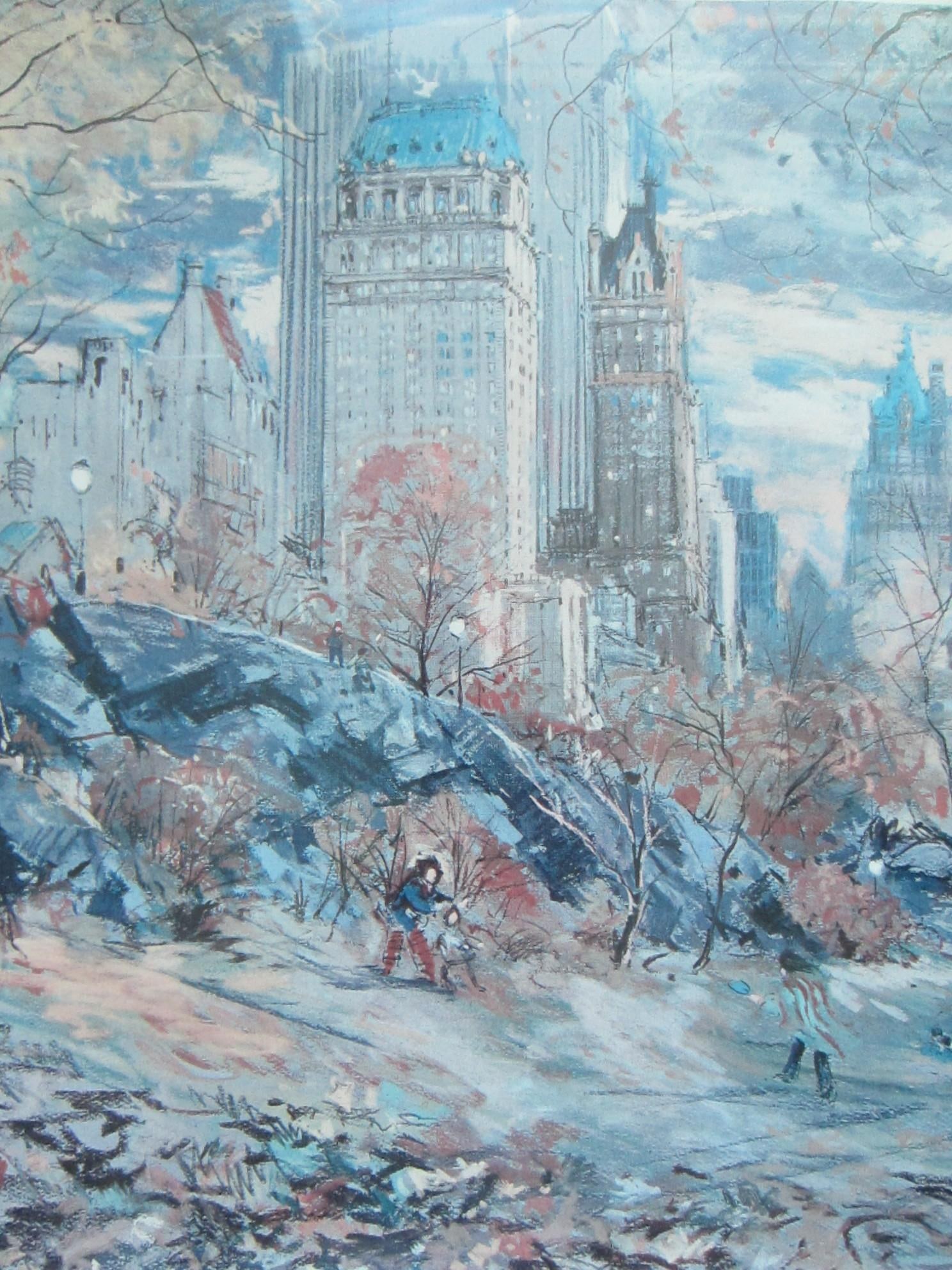 1970s Kamil Kubik Fall in Central Park Impressionist Signed Lithograph - 9