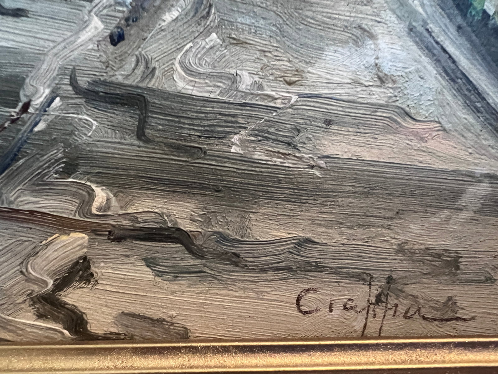 Late 20th Century Original Vintage Mediterranean Coastal Oil Painting on Canvas, Signed, Framed - 2