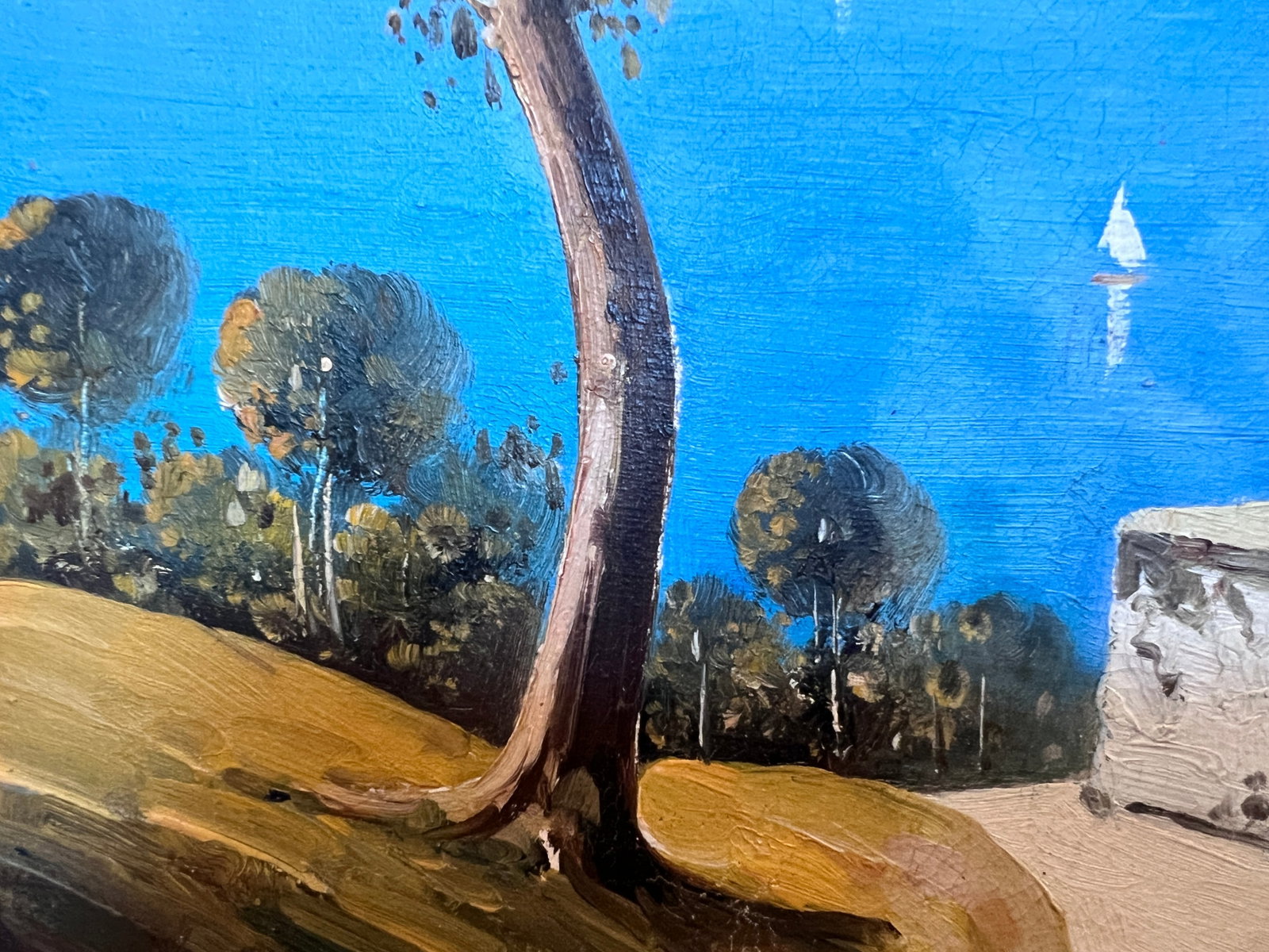 Late 20th Century Original Vintage Mediterranean Coastal Oil Painting on Canvas, Signed, Framed - 3