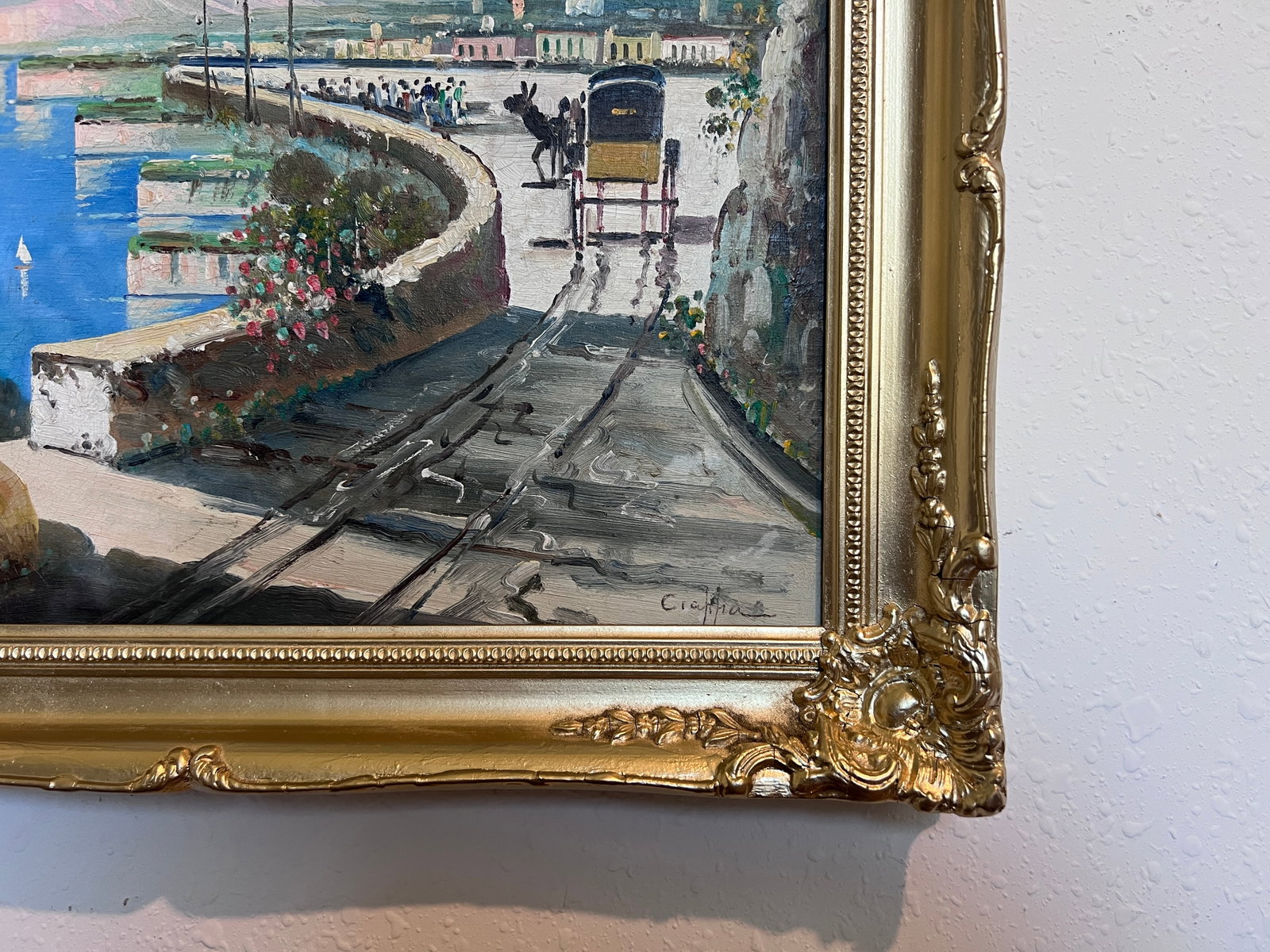Late 20th Century Original Vintage Mediterranean Coastal Oil Painting on Canvas, Signed, Framed - 6