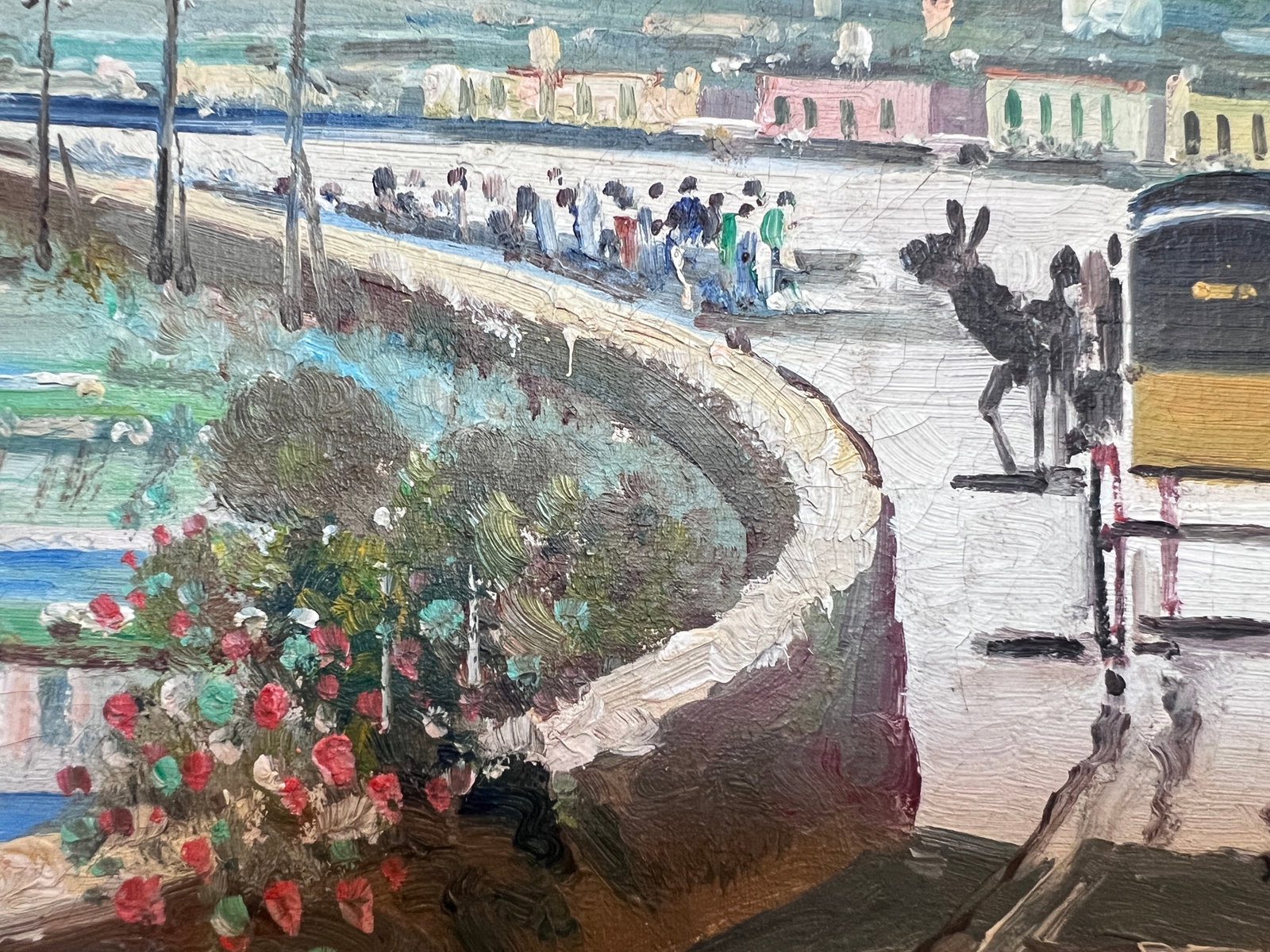Late 20th Century Original Vintage Mediterranean Coastal Oil Painting on Canvas, Signed, Framed - 8