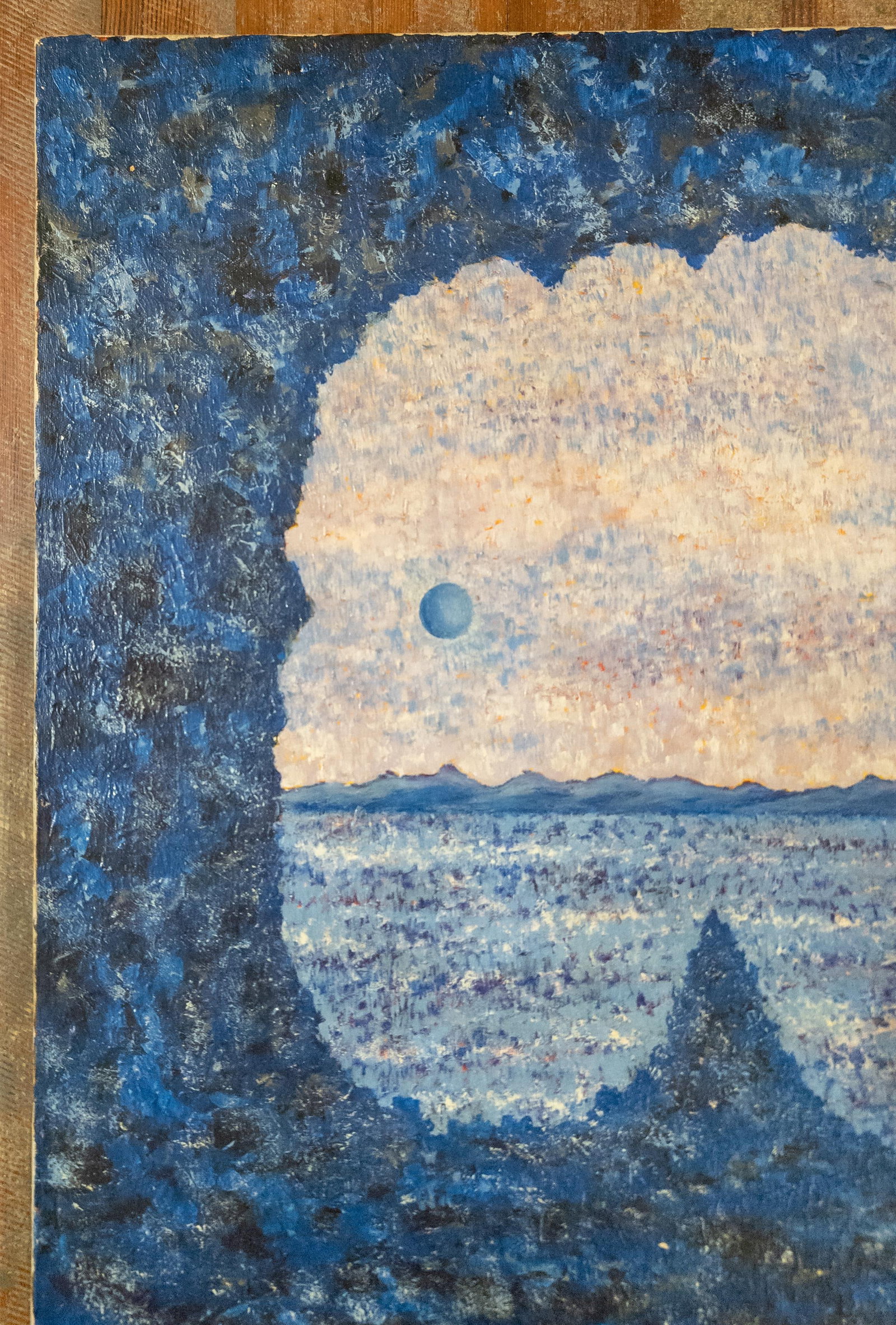 Mid-Century Modern Abstract Surrealist Landscape Painting, Signed - 2