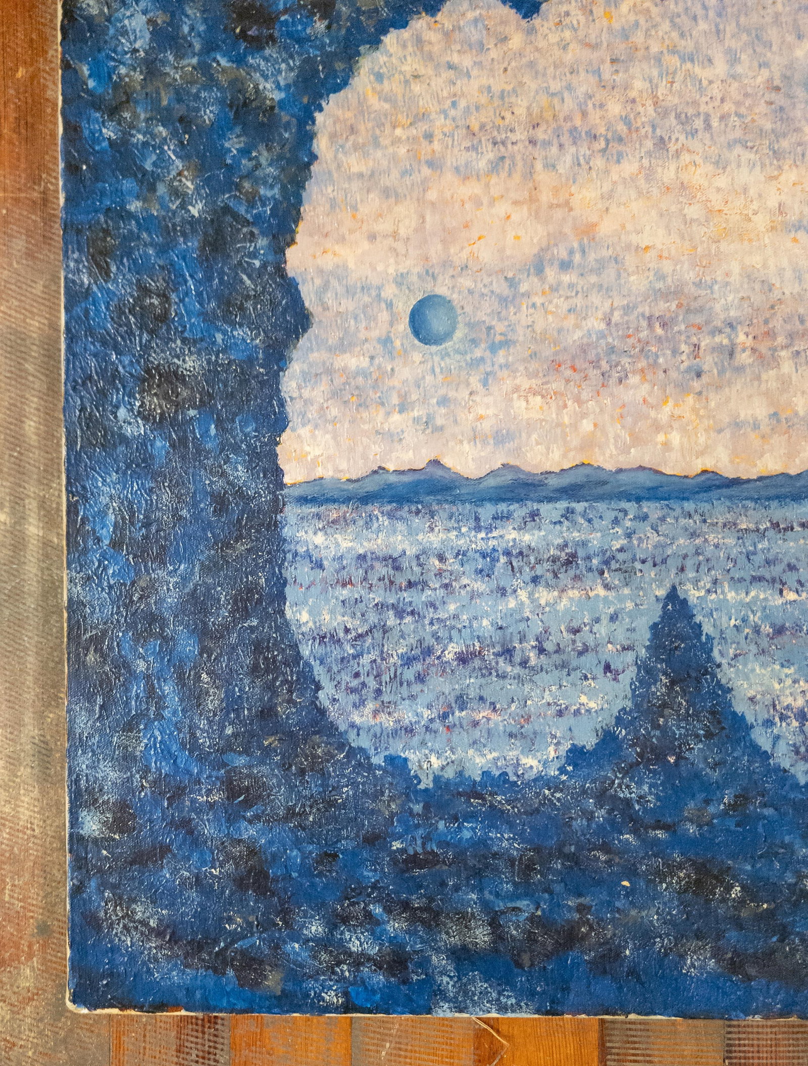 Mid-Century Modern Abstract Surrealist Landscape Painting, Signed - 5