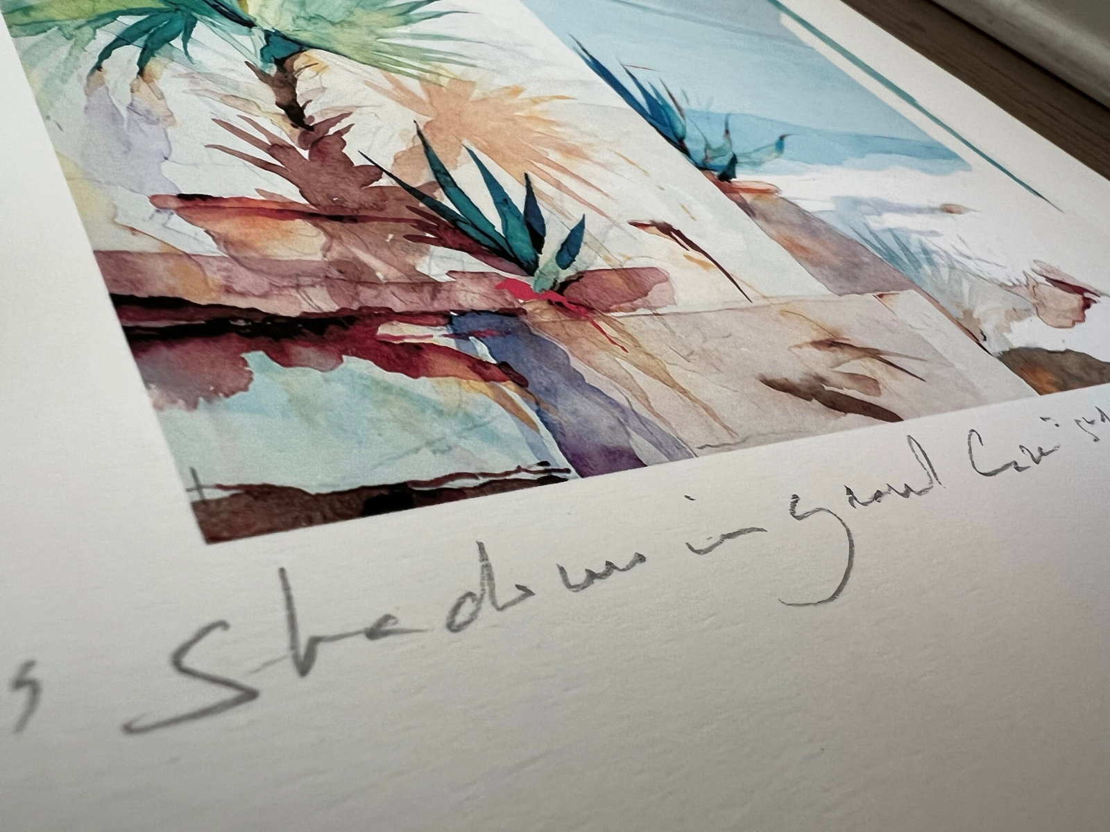 Antoine Chapon Signed Giclee "Shadows in Grand Case" - Caribbean Coastal Watercolor - 2