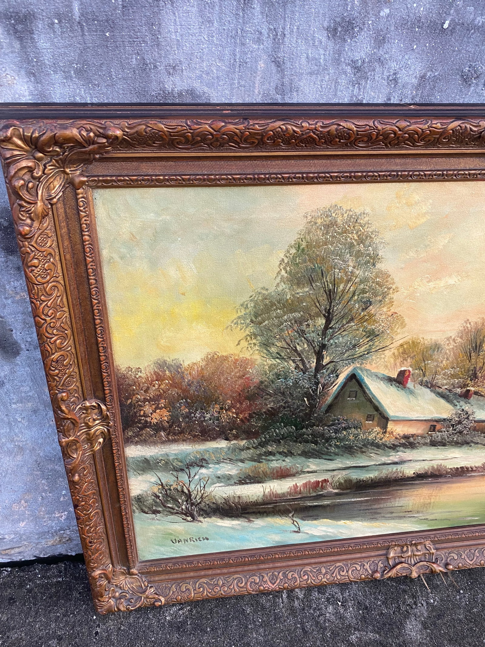 1900s American Artist Charles-Louis Van Richmond (1888-1969), Who Signed His Work "Vanrich" Winter S - 4