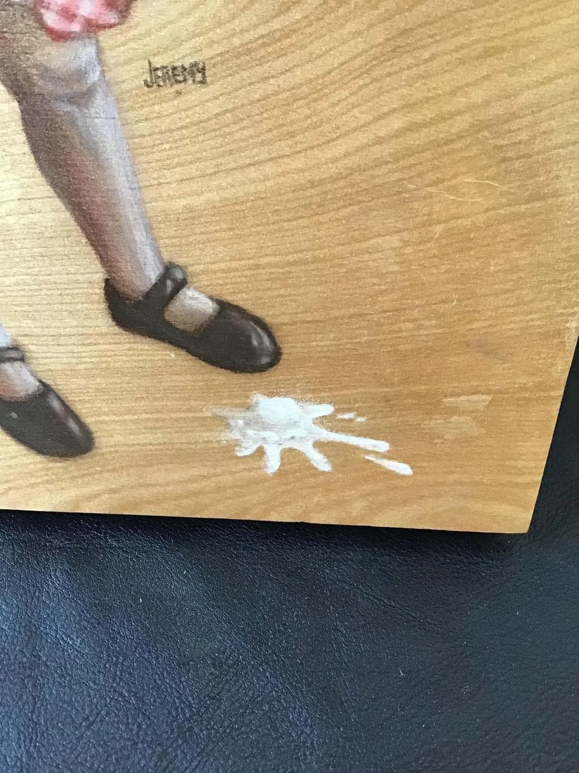Painting on Board of Girl Dropping Ice Cream - 5