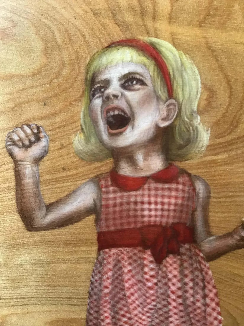 Painting on Board of Girl Dropping Ice Cream - 6