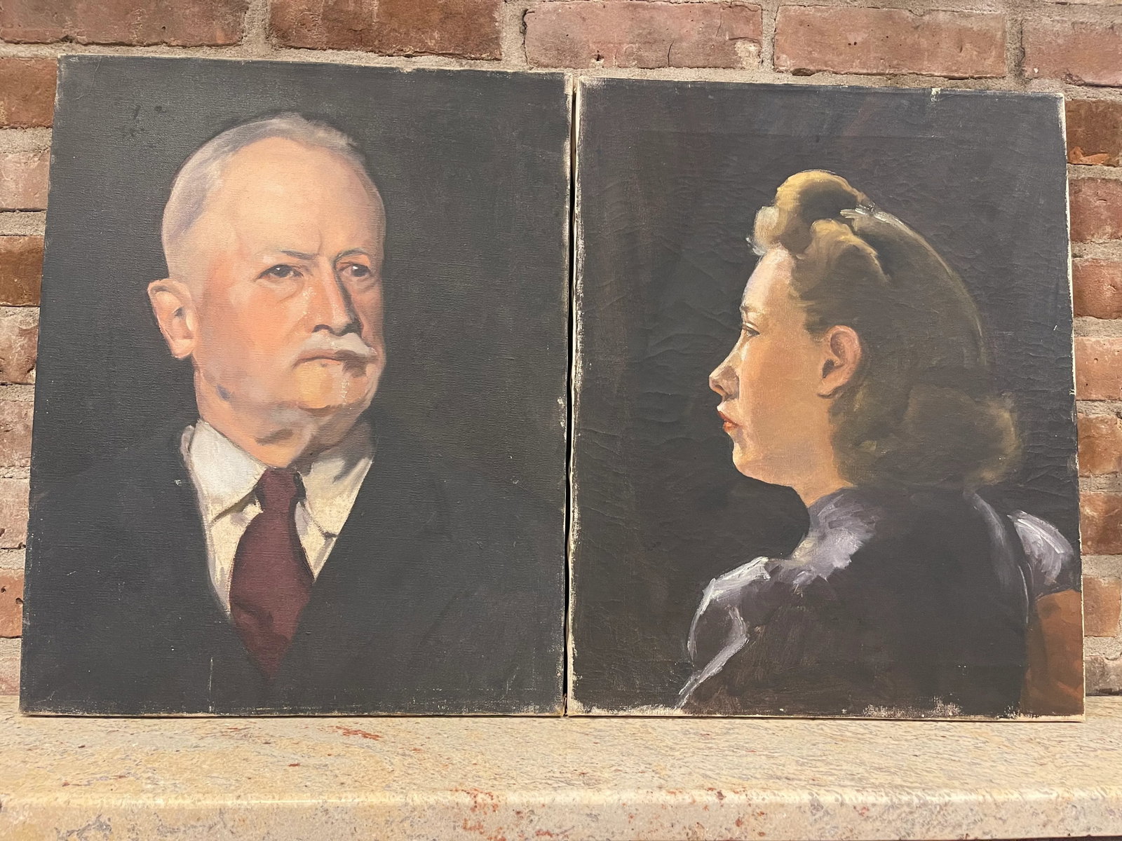 Mid 20th Century Oil Portrait Painting of an Older Gentleman - 6