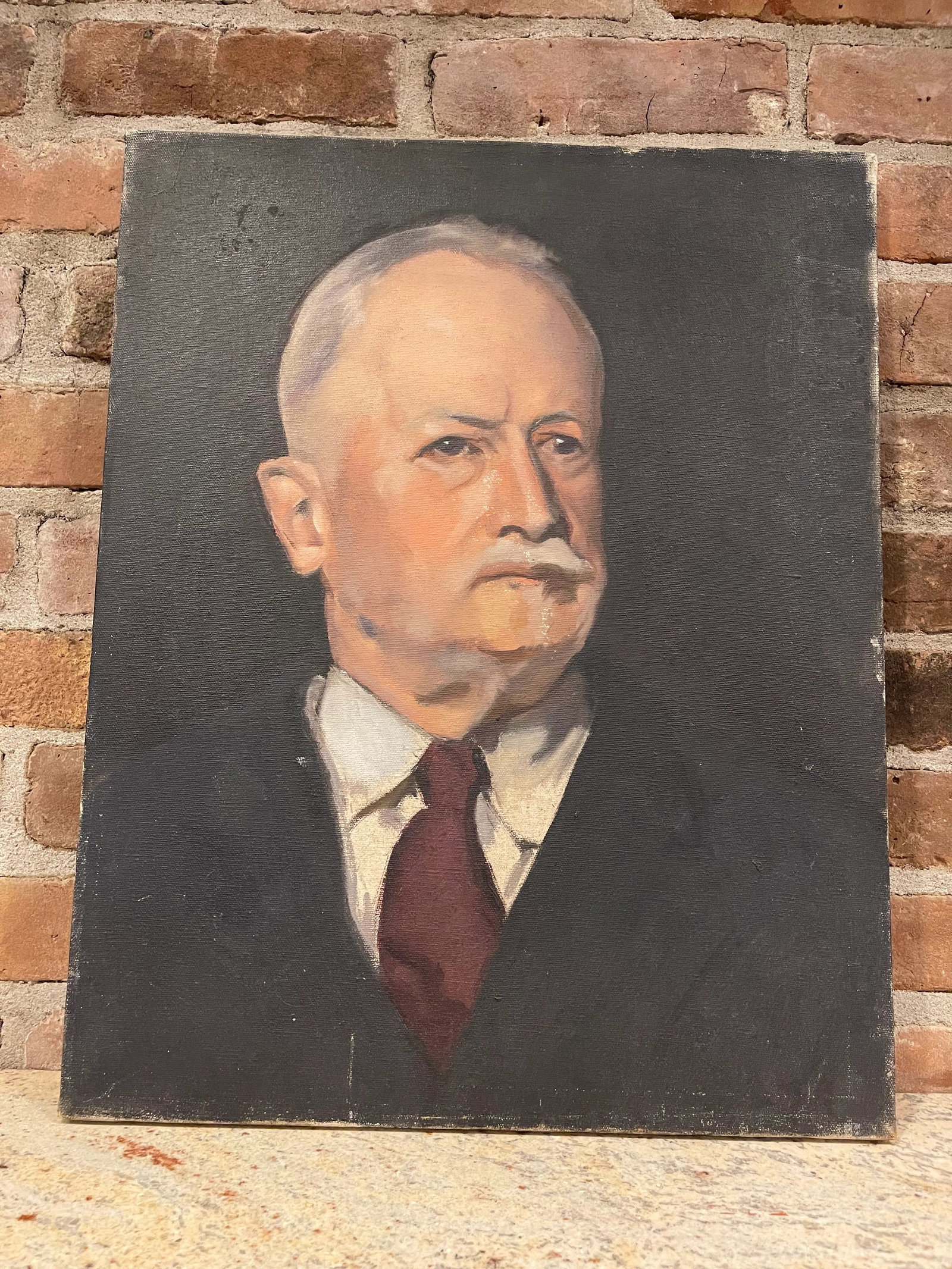 Mid 20th Century Oil Portrait Painting of an Older Gentleman - 7