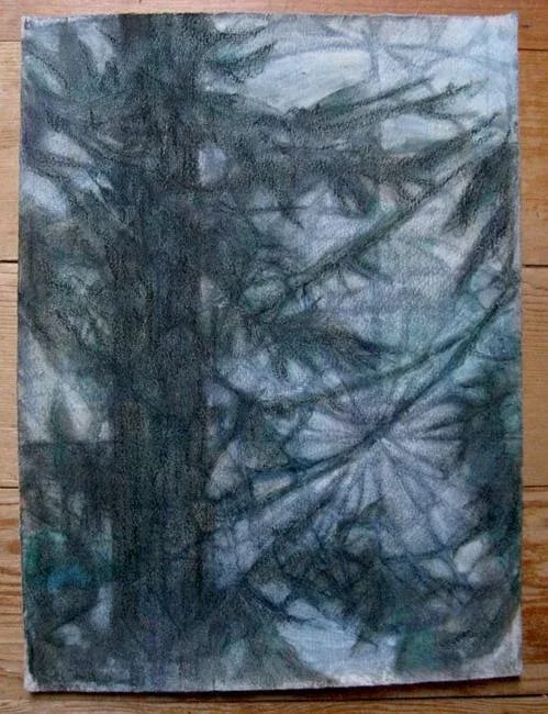 Tree Web Contemporary Abstract Forest Landscape Mixed-Media Painting - 2