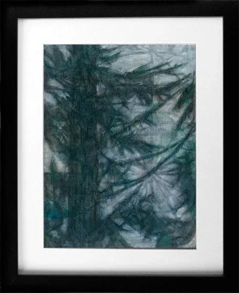 Tree Web Contemporary Abstract Forest Landscape Mixed-Media Painting - 3