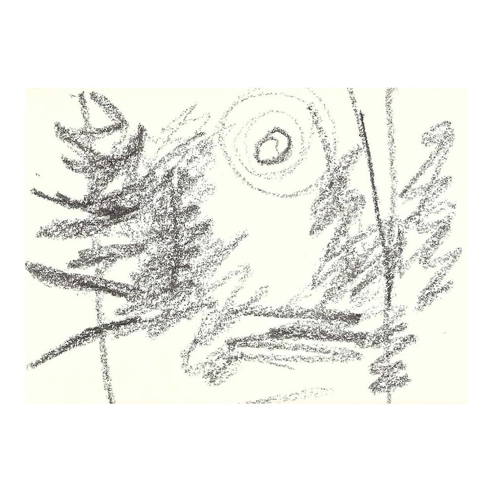 1960s Robert Angeloch Modern Landscape: MCM landscape drawing by Robert Henry Angeloch (1922-2011). Marked on the back "RA 60s" and an estate stamp. Bob Angeloch was born in Richmond Hill, New York, April 8, 1922, to Frederick and Laura Sch
