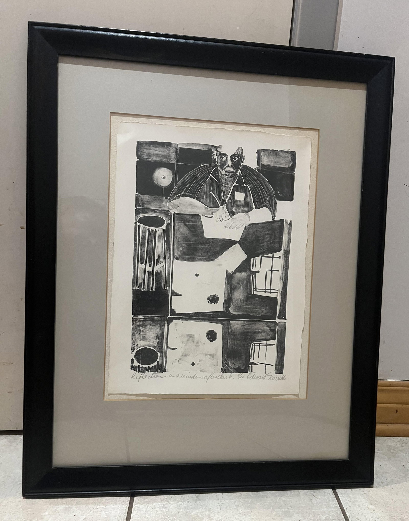 Ted Faiers Woodcut Print Dated 1966 - 6