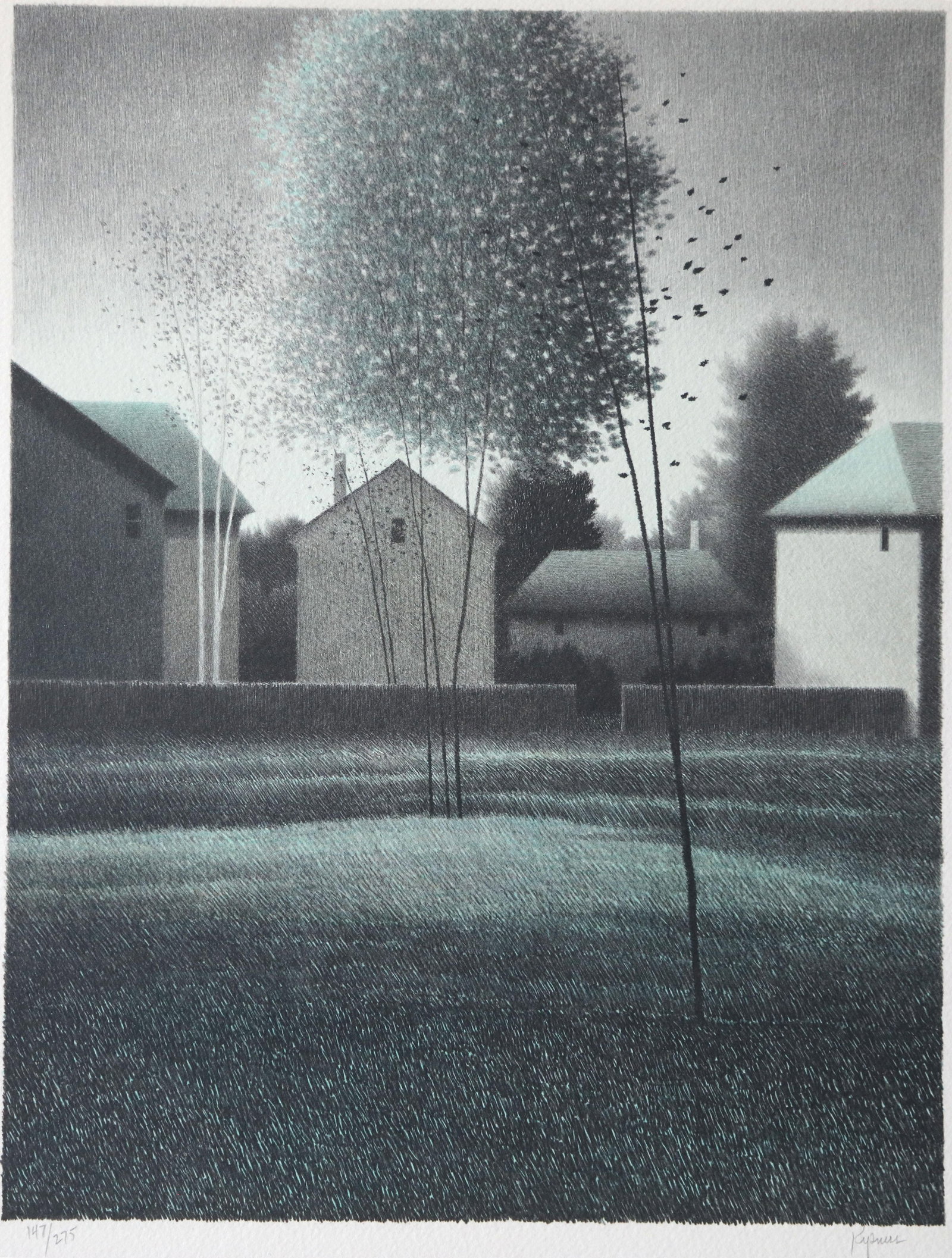 1990s Robert Kipniss Limited Edition Color Lithograph Titled "Approaching Town, Dawn" Signed Numbere - 2