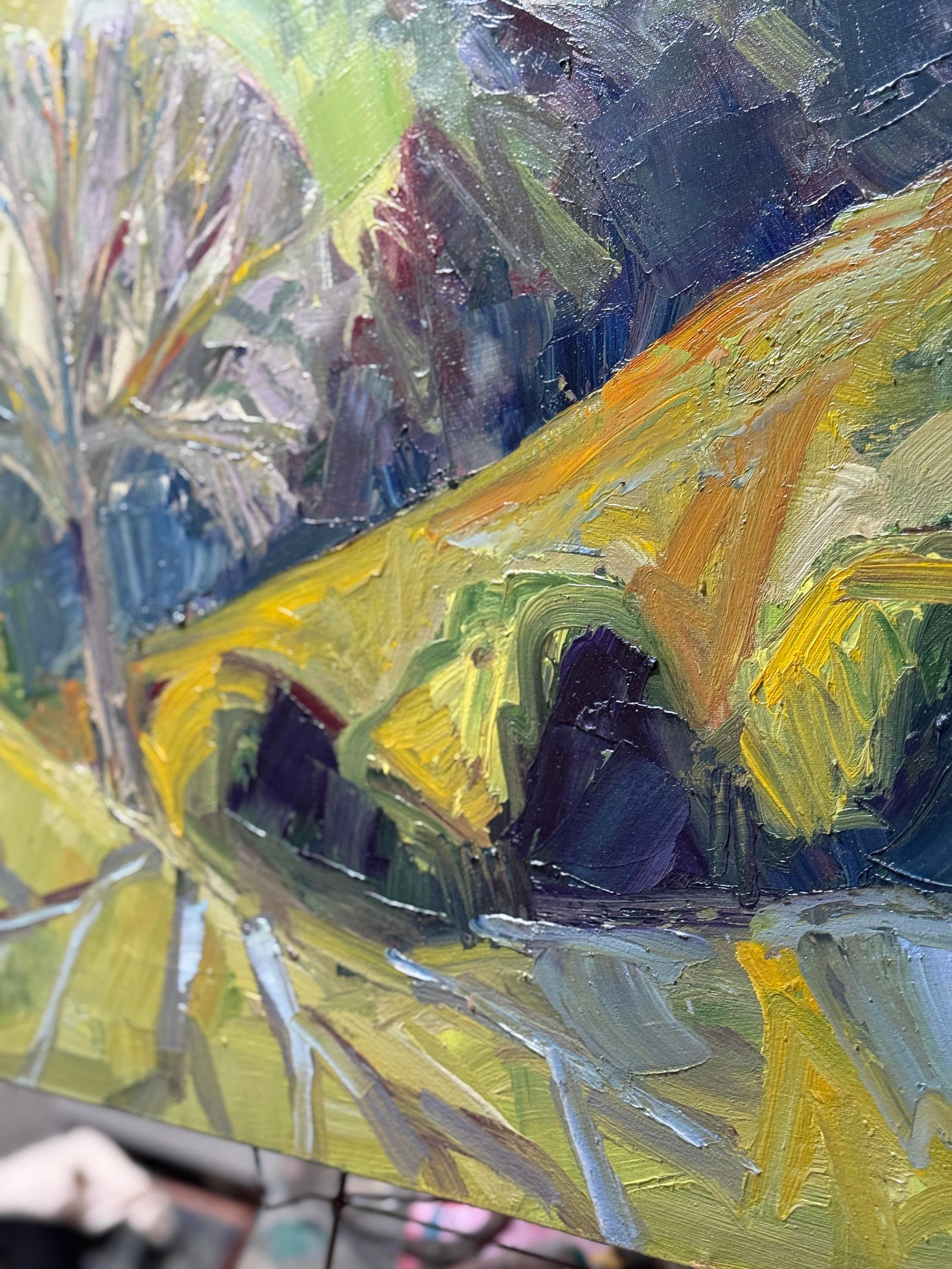 Landscape Verdant Rolling Hills Impasto Oil on Canvas Hartman - 7