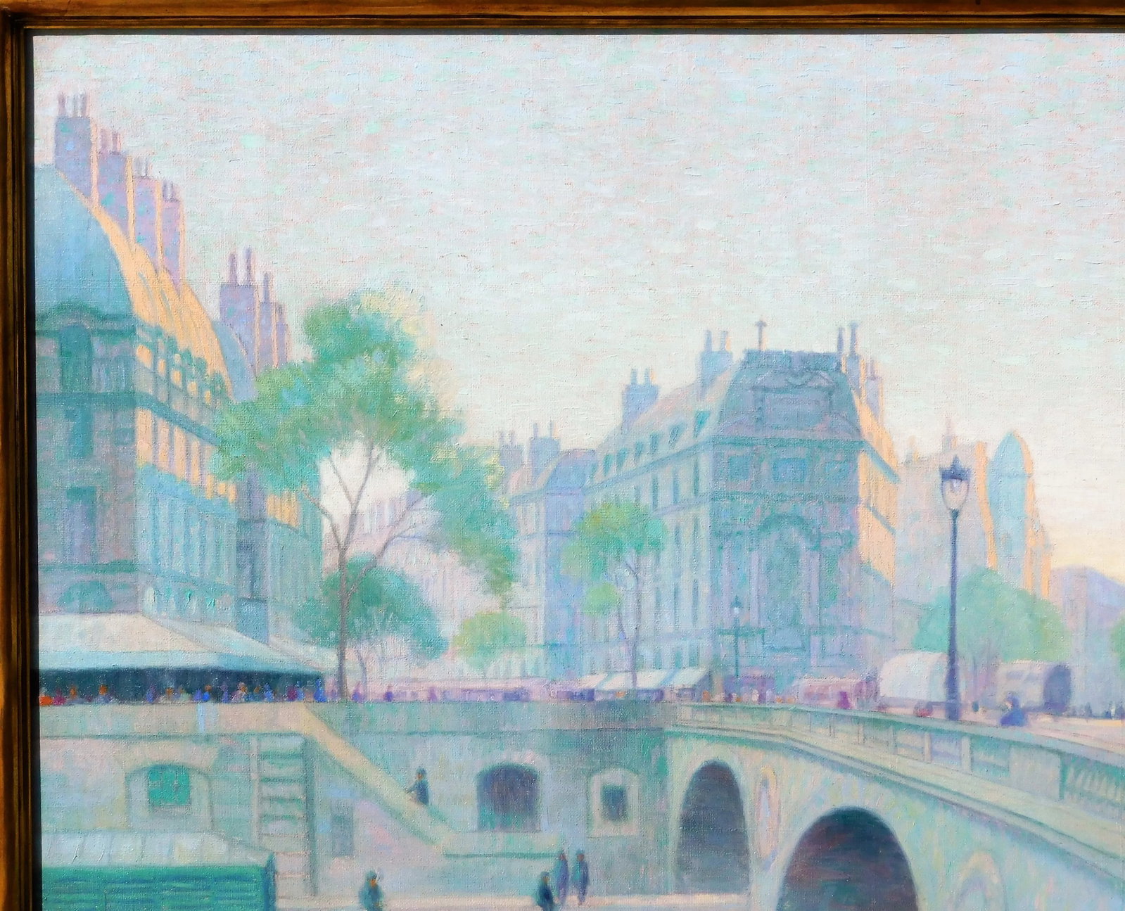 Edgar Bloomster b.1895 Illinois, Ca Artist, Oil/Canvas 30 X 36 Paris Scene Unframed - 2