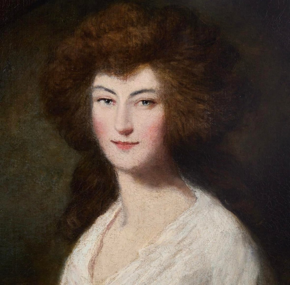 18th Century Portrait Painting of a Young Lady Attributed to Dupont Gainsborough, English - 6