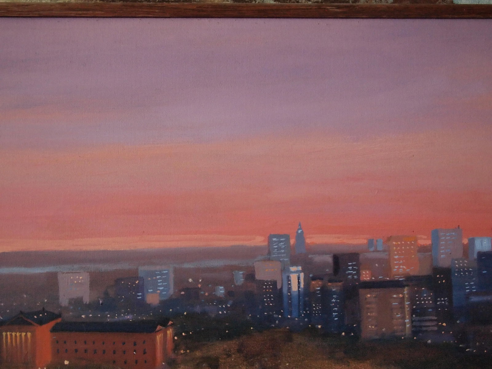 1990s Original John J. DeVlieger Philadelphia Cityscape Oil Painting, Framed - 4