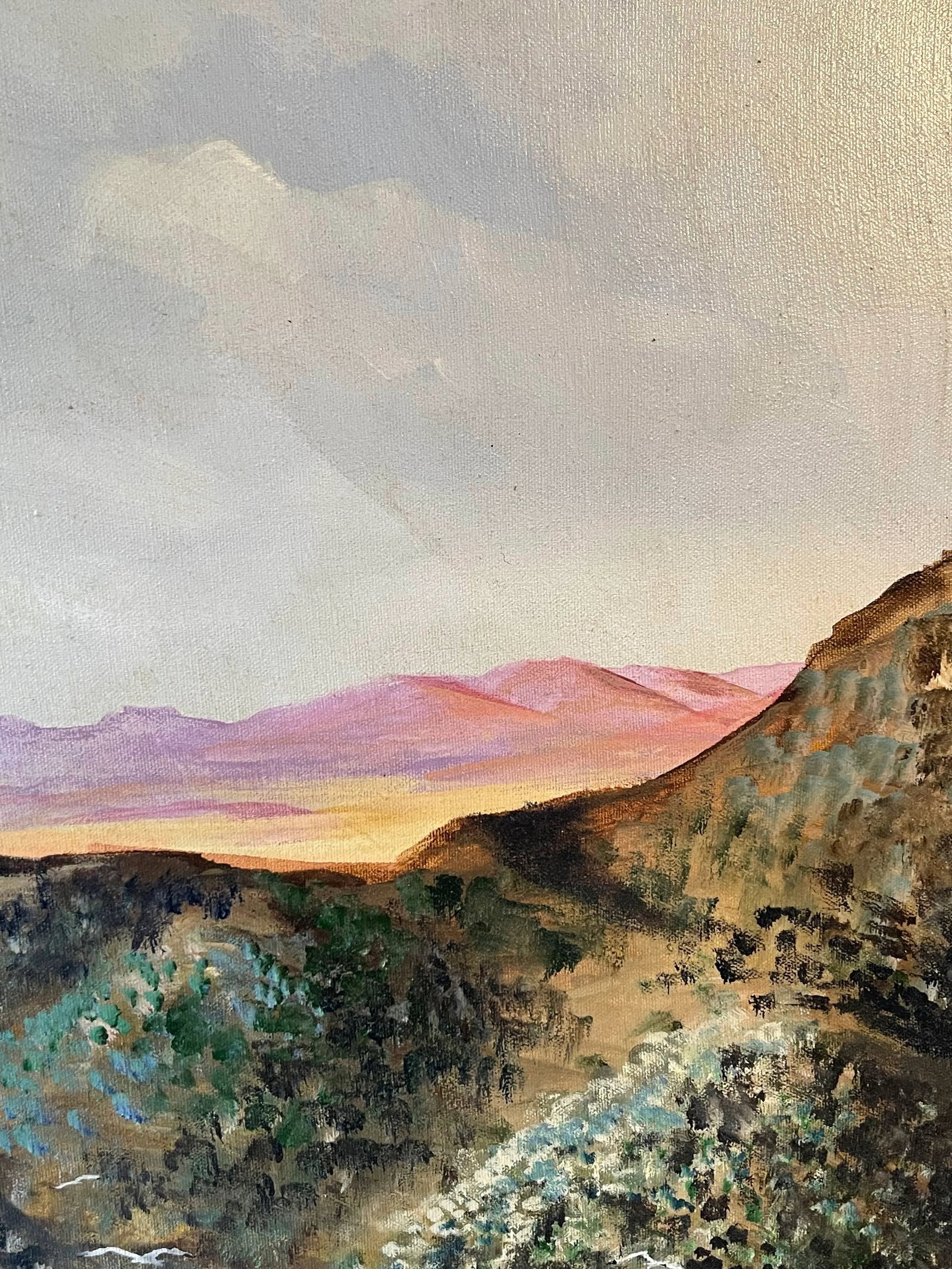 1960s American School Southwestern Landscape Signed Painting, Framed - 11