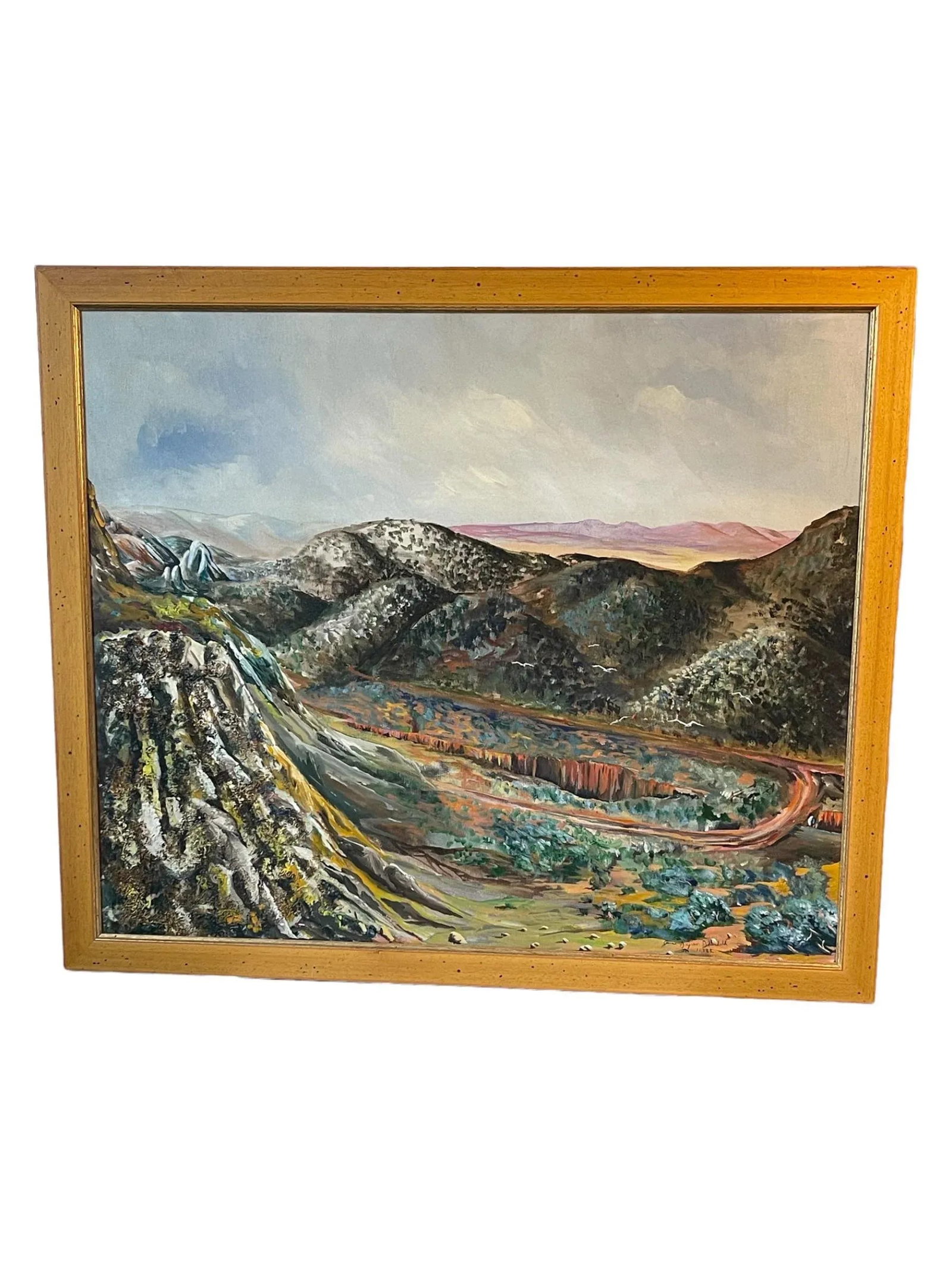 1960s American School Southwestern Landscape Signed Painting, Framed - 13