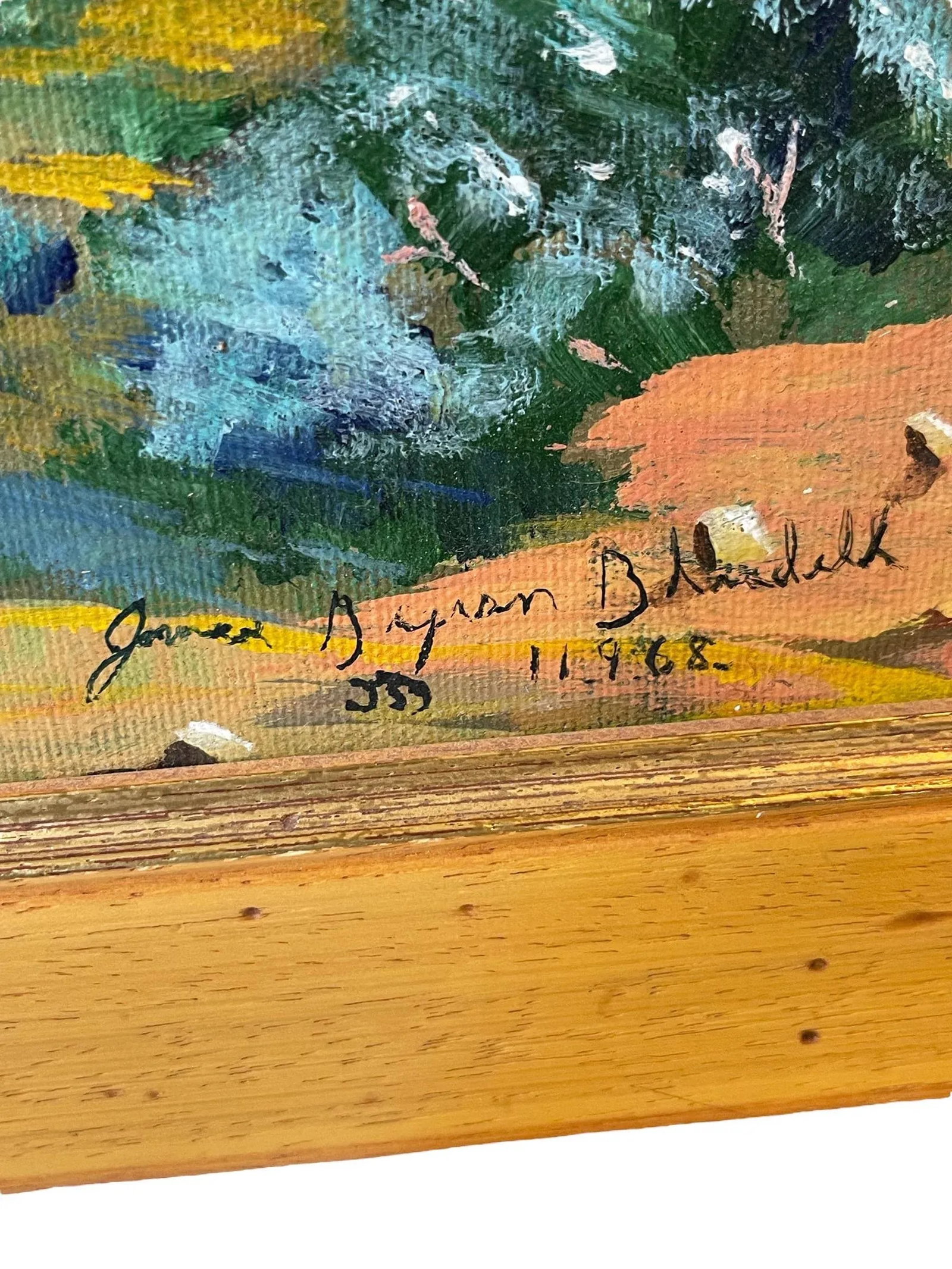 1960s American School Southwestern Landscape Signed Painting, Framed - 2