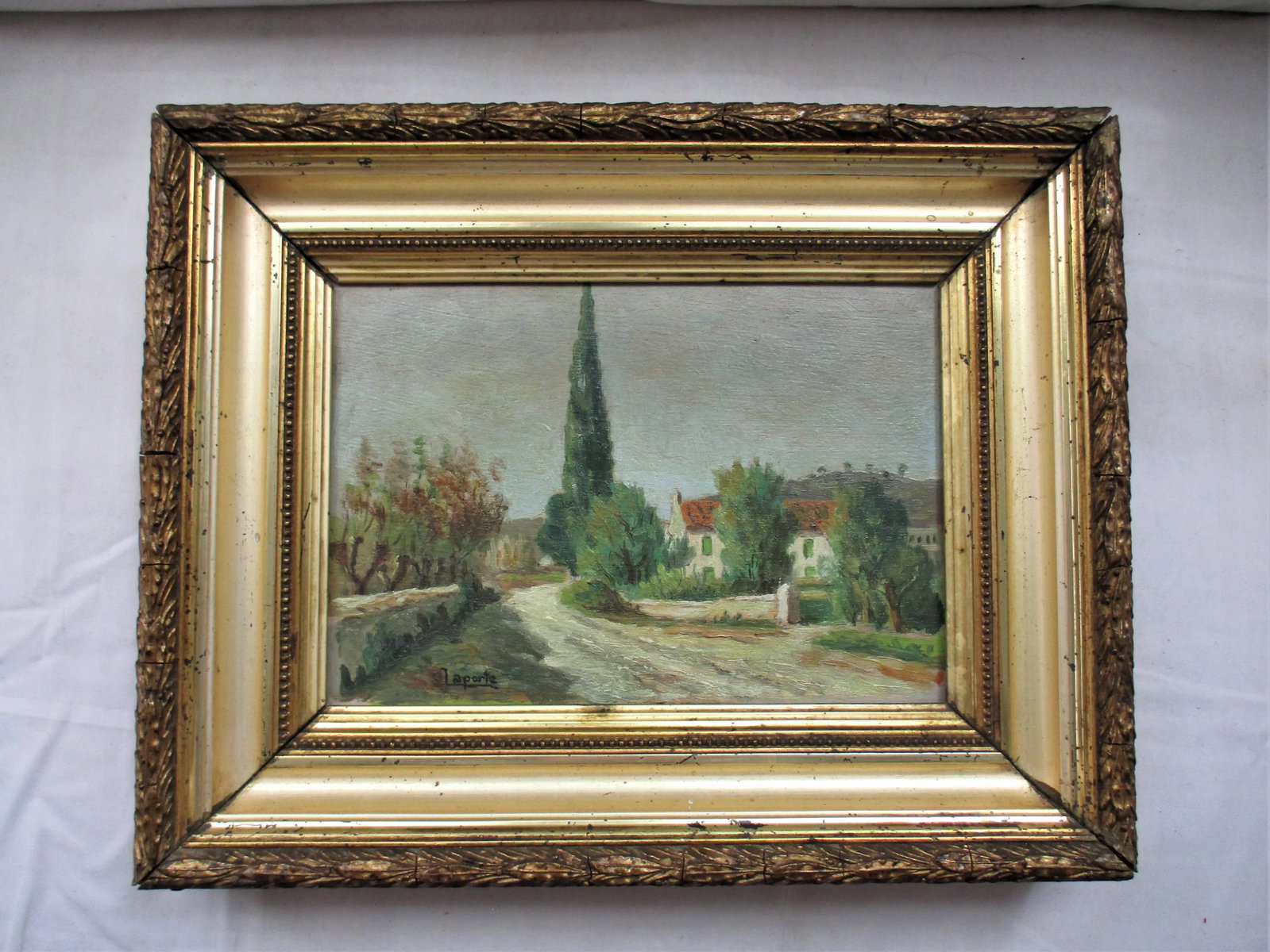 Mid 19th Century English Country House Scene Oil Painting Signed Laporte, Framed - 10