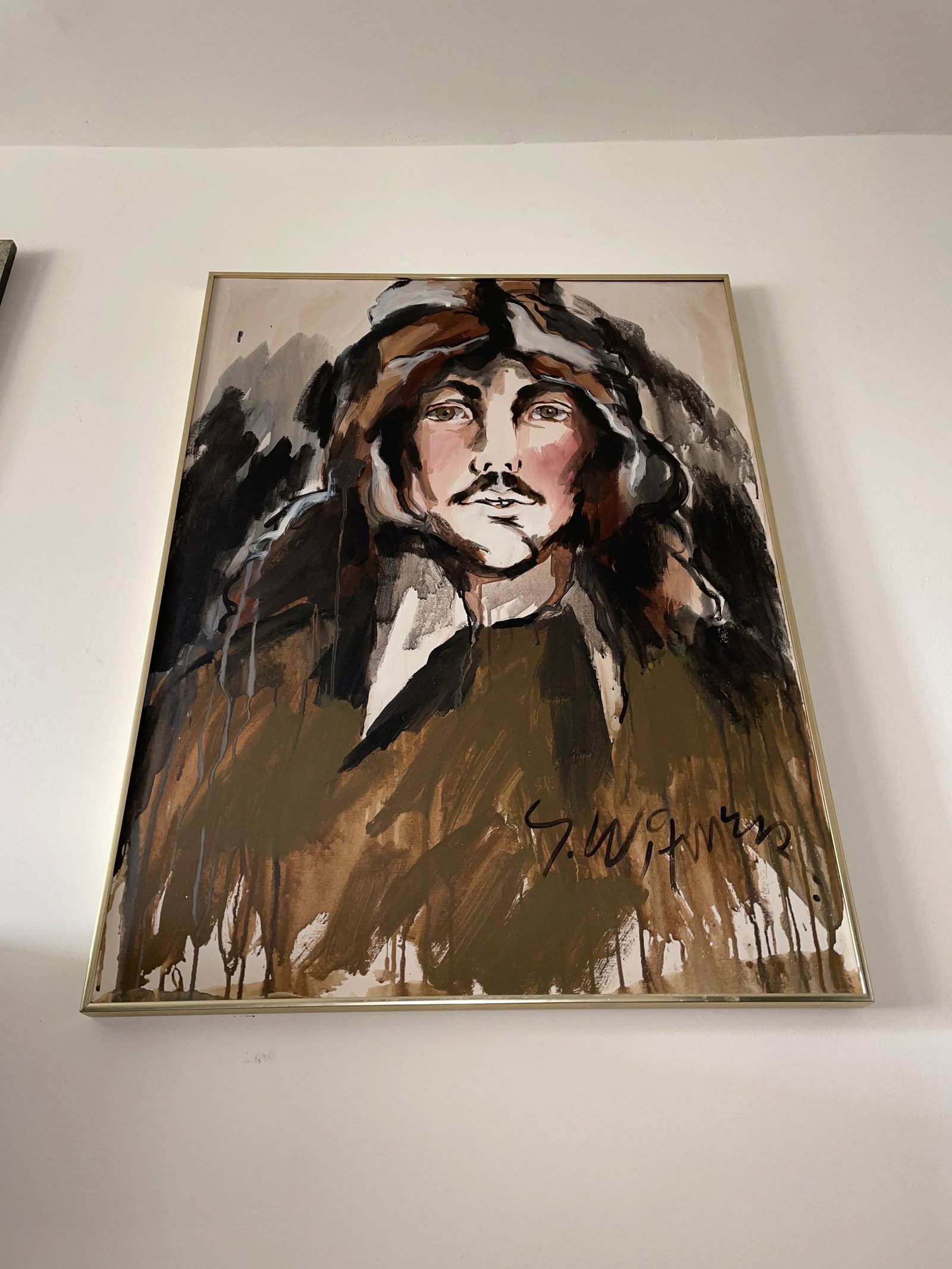 1980s Expressionist Portrait Oil Painting of a Man by S. Witmer, Framed - 5