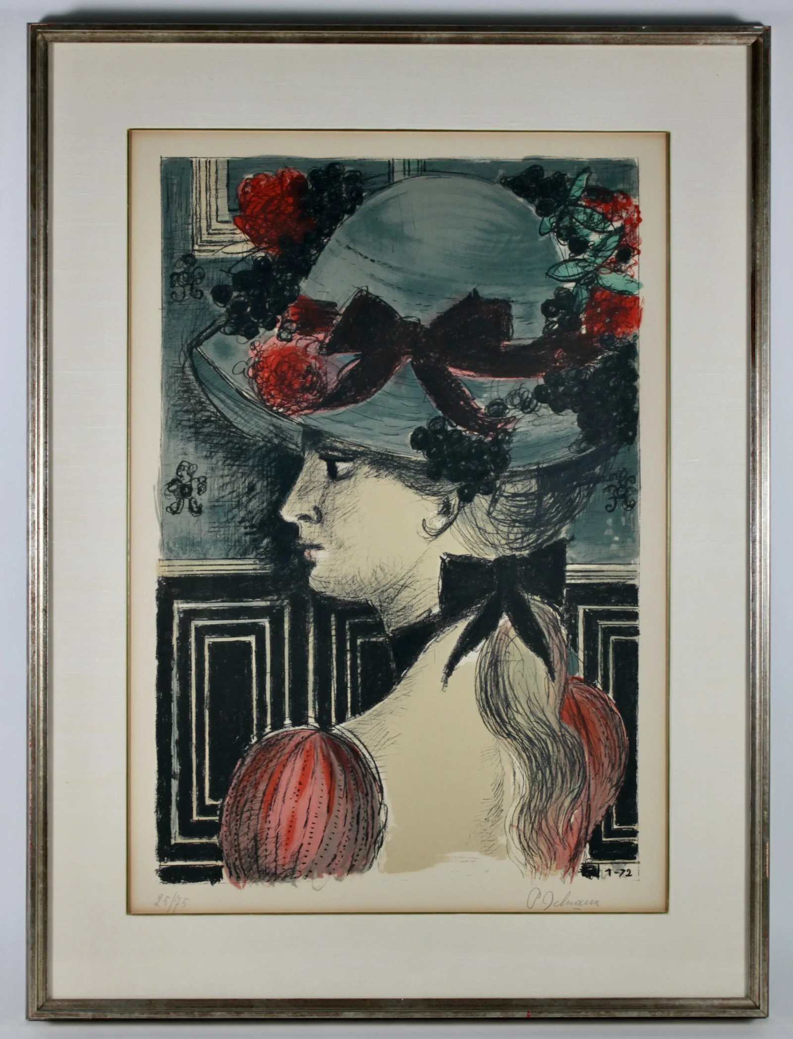 Paul Delvaux (1897-1994), Chapeau 1900, 25/75, Color Lithograph 1972 - 8