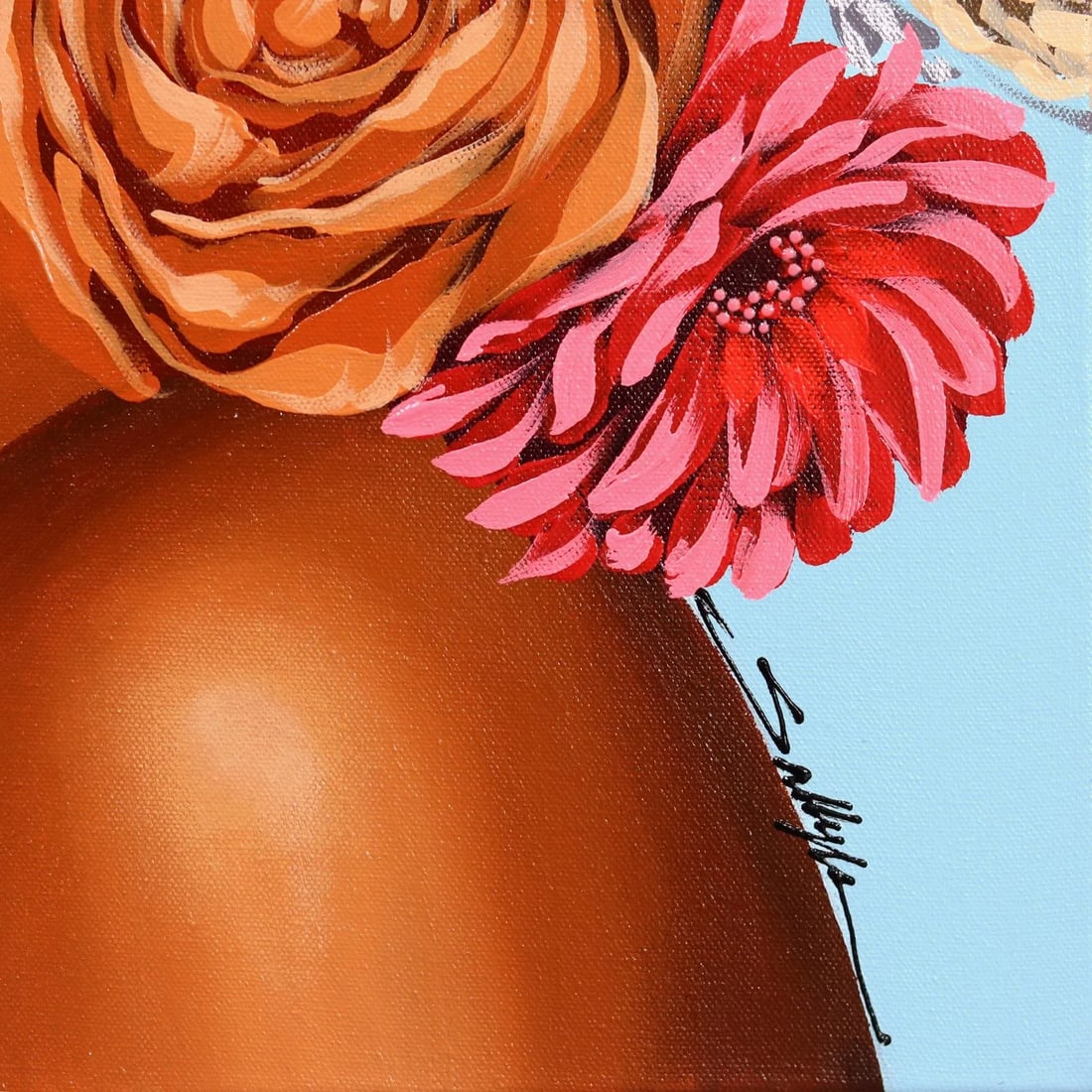 Tiana Contemporary Original Botanical Figurative Painting by Sally K - 5