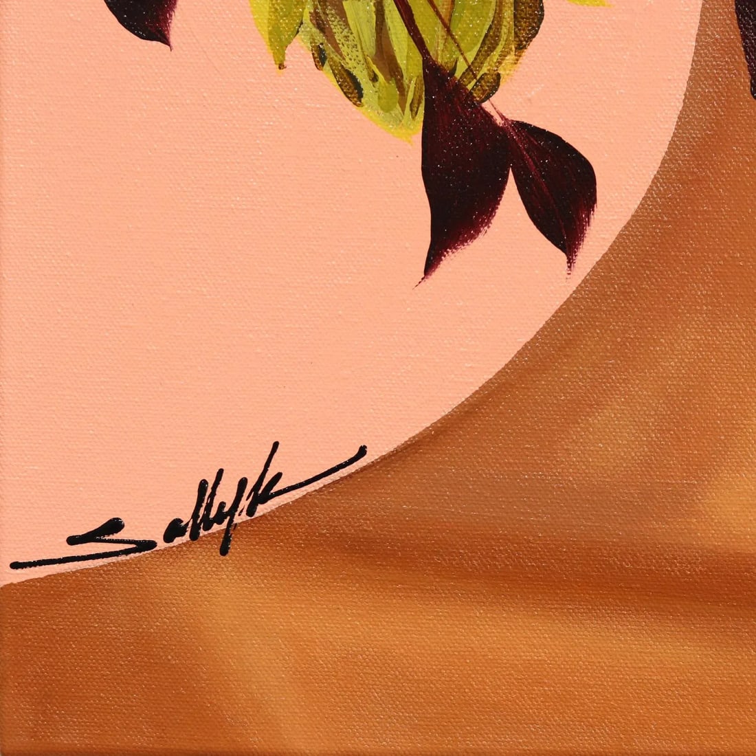 Sweet Melodies Contemporary Original Botanical Portrait Acrylic Painting by Sally K - 4