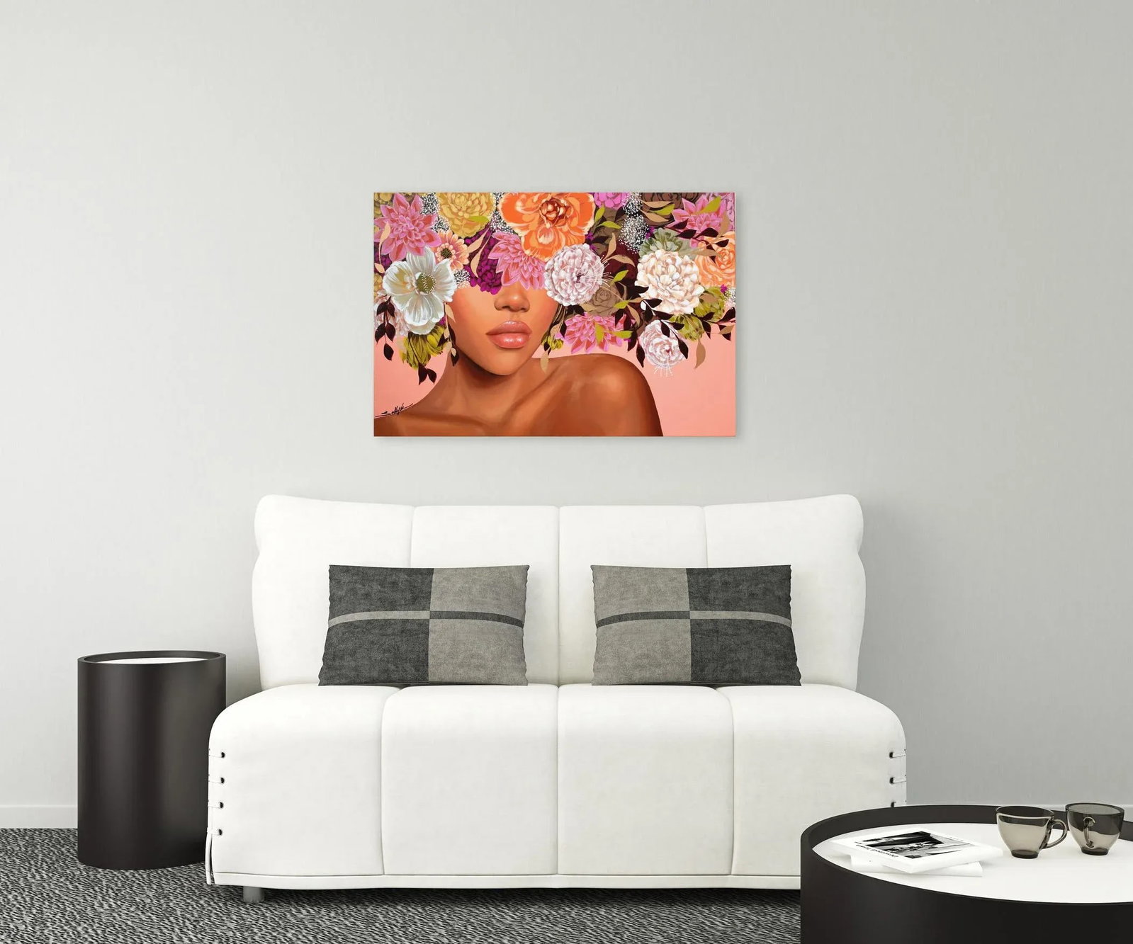 Sweet Melodies Contemporary Original Botanical Portrait Acrylic Painting by Sally K - 7
