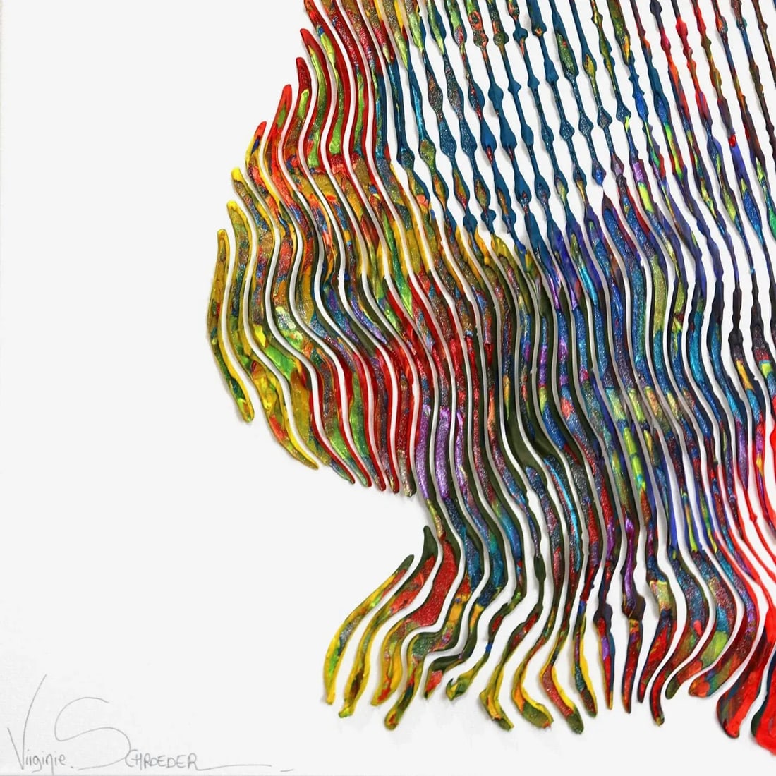 Can You See Me Jimi Hendrix Original Op Art Pop Icon Portrait Painting by Virginie Schroeder - 4