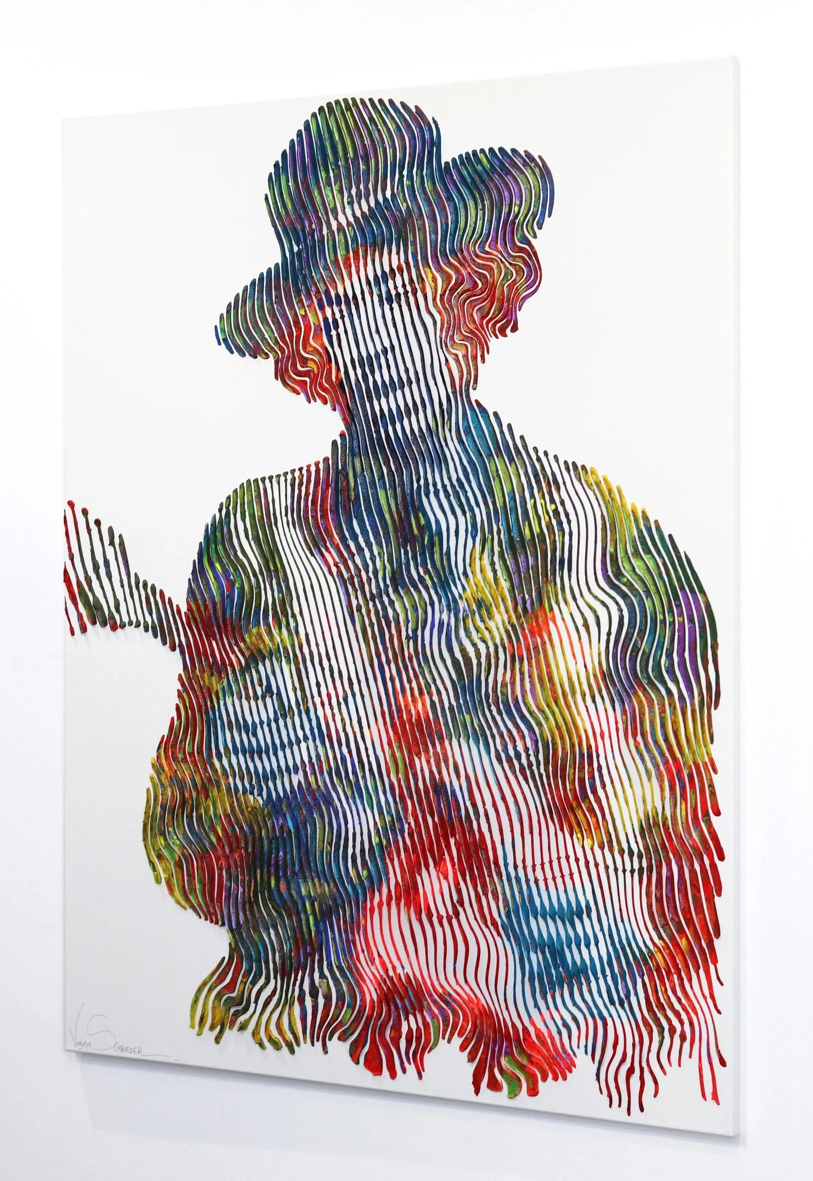 Can You See Me Jimi Hendrix Original Op Art Pop Icon Portrait Painting by Virginie Schroeder - 6