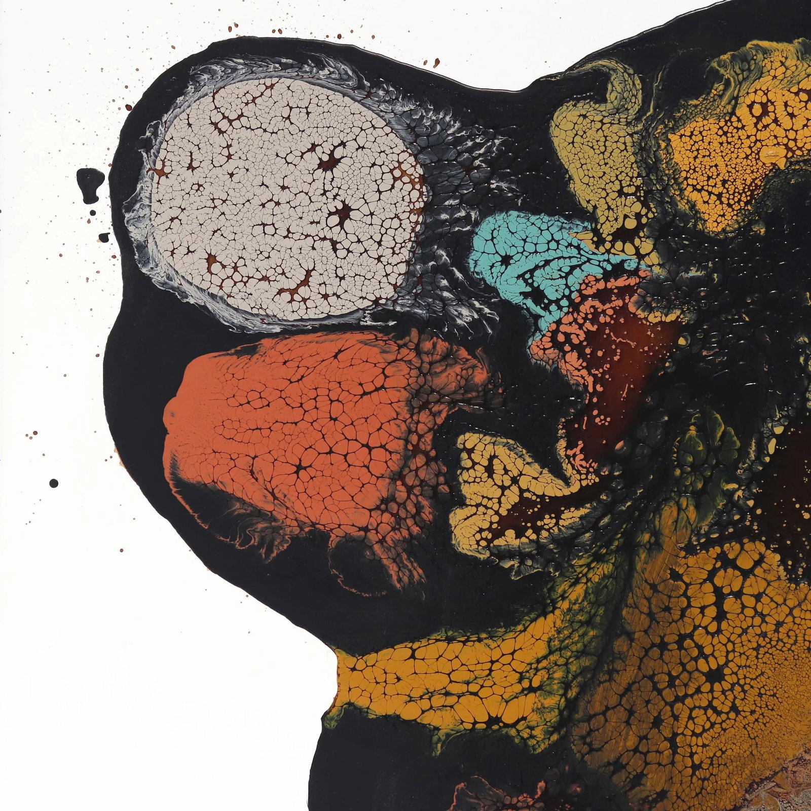 Looking Beyond Contemporary Original Abstract Portrait Mixed-Media Painting by Alessandro Casetti - 2