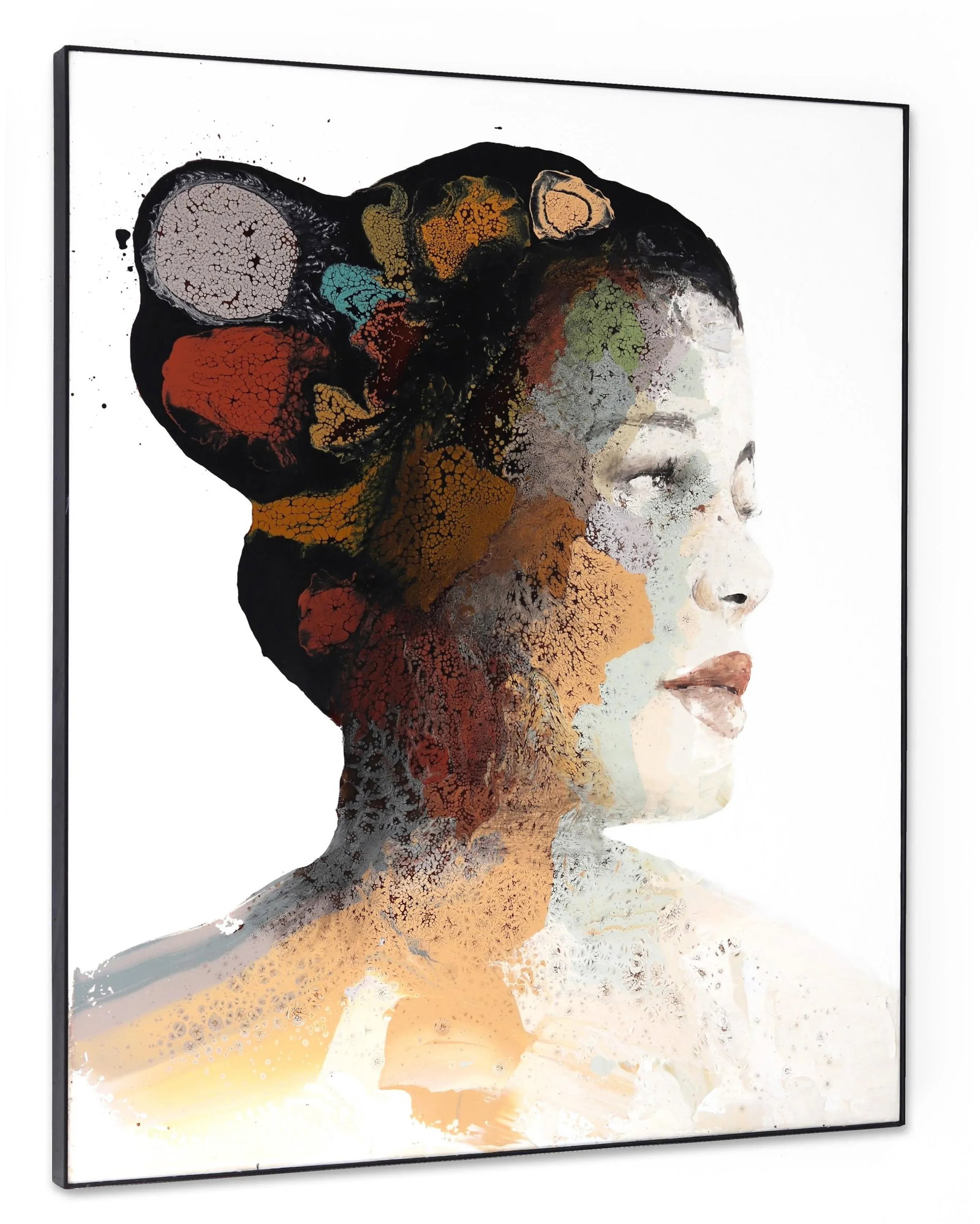 Looking Beyond Contemporary Original Abstract Portrait Mixed-Media Painting by Alessandro Casetti - 8