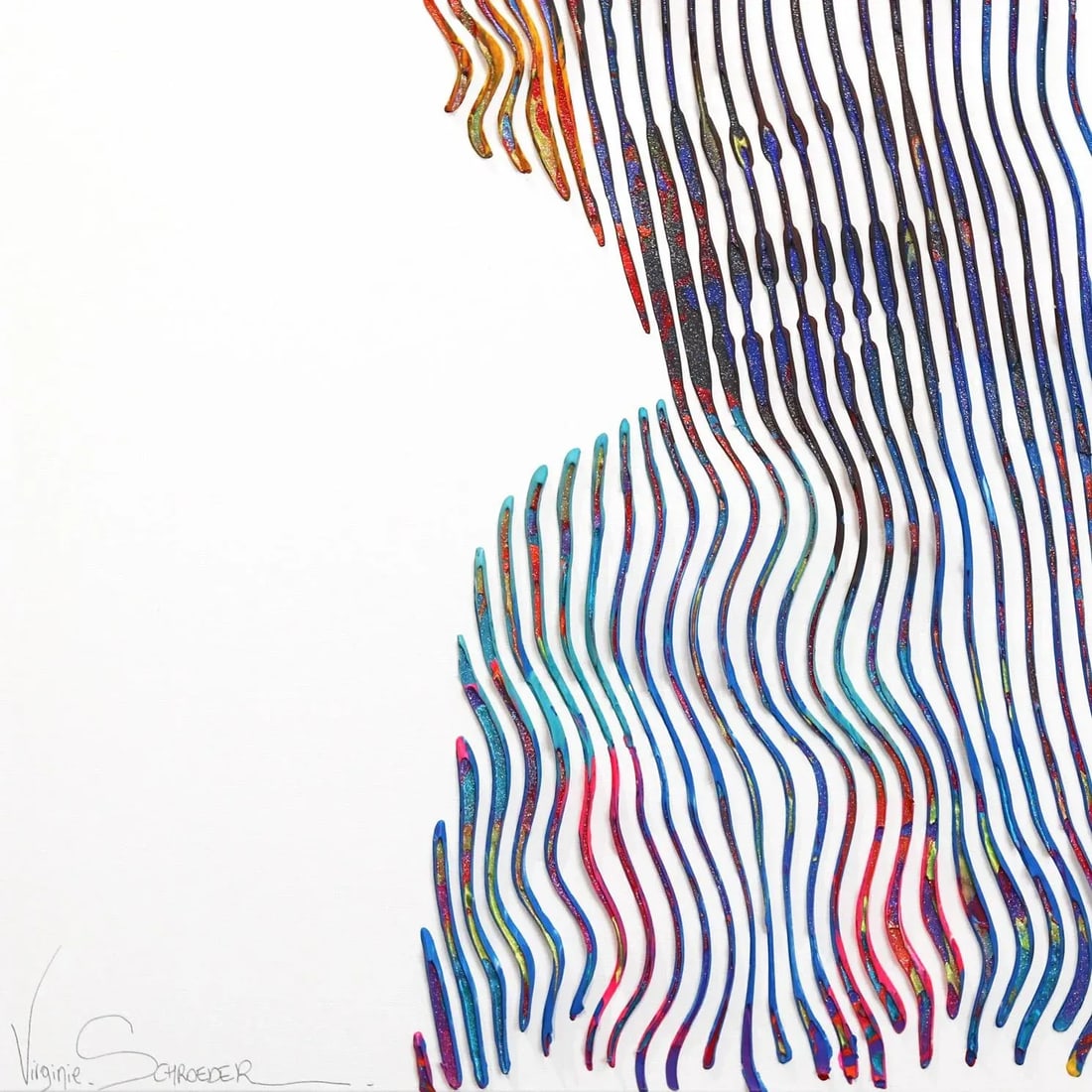 Marilyn Monroe the Smile Is Forever Original Op Art Pop Portrait Painting by Virginie Schroeder - 4