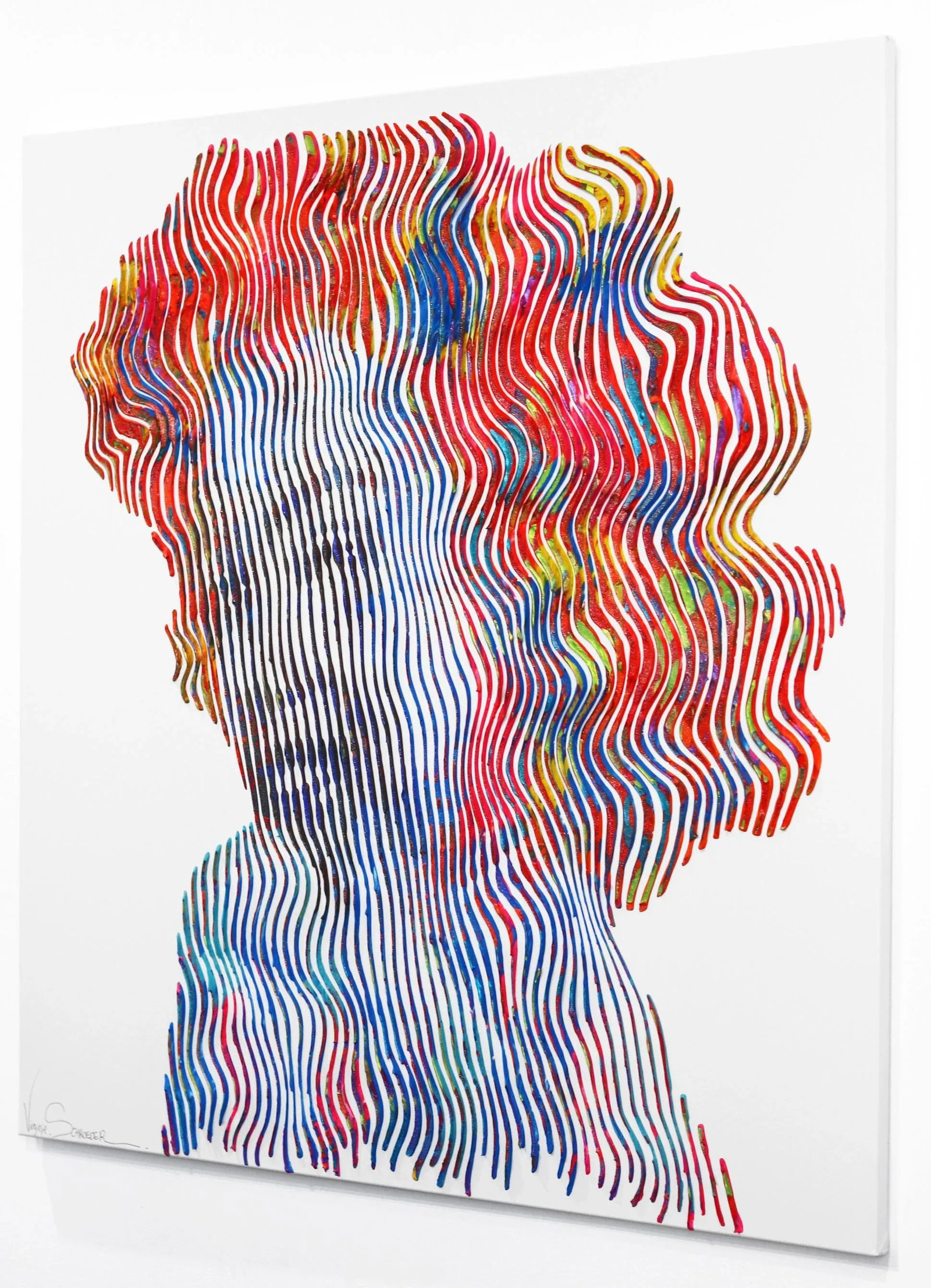 Marilyn Monroe the Smile Is Forever Original Op Art Pop Portrait Painting by Virginie Schroeder - 6