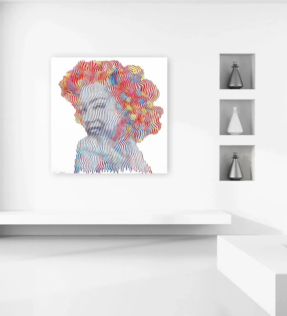 Marilyn Monroe the Smile Is Forever Original Op Art Pop Portrait Painting by Virginie Schroeder - 7