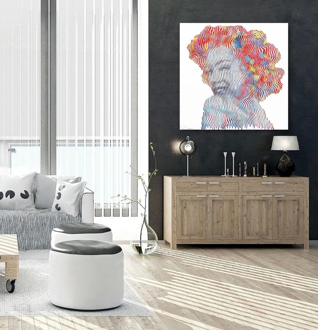Marilyn Monroe the Smile Is Forever Original Op Art Pop Portrait Painting by Virginie Schroeder - 8