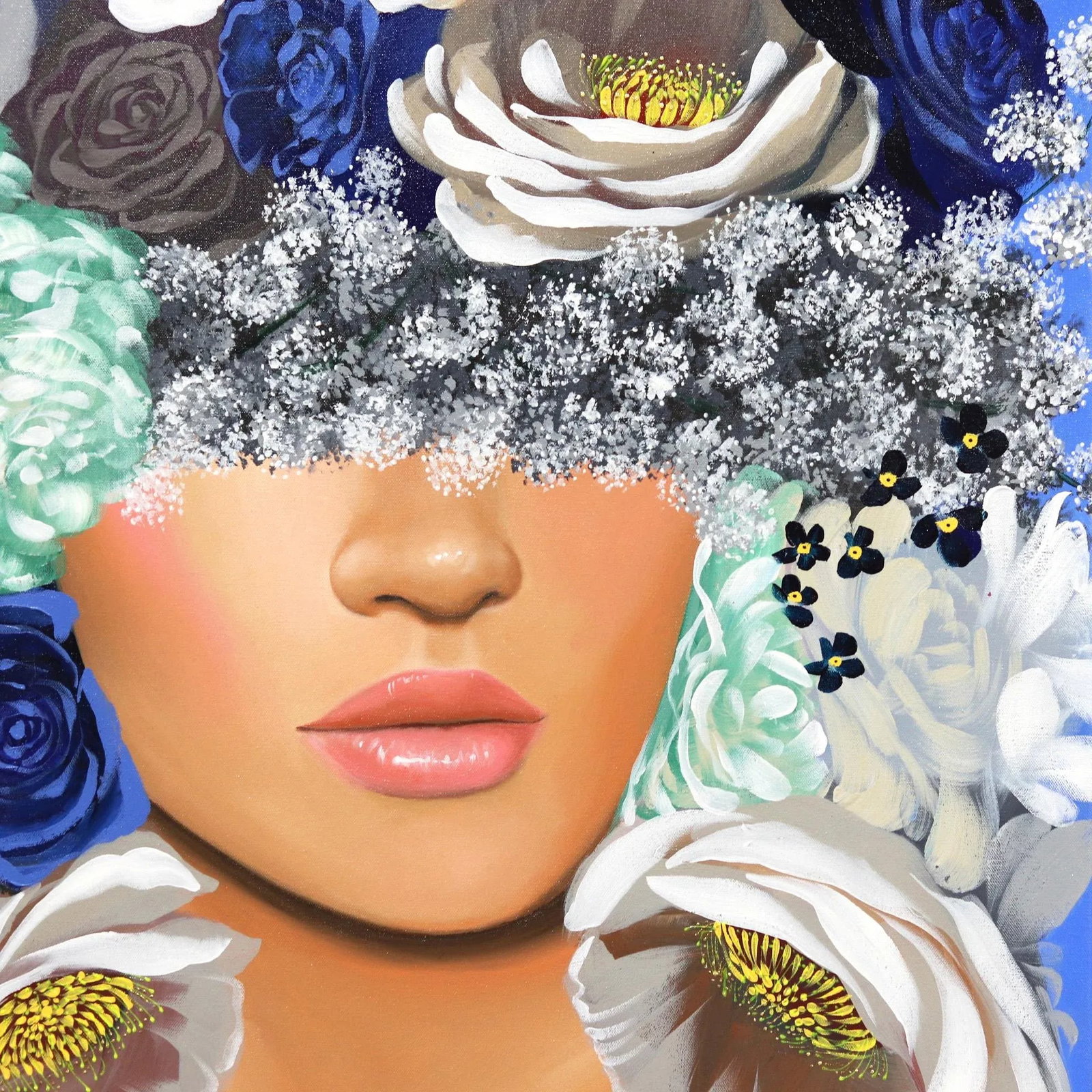 Madison Contemporary Botanical Figurative Acrylic Painting by Sally K - 5