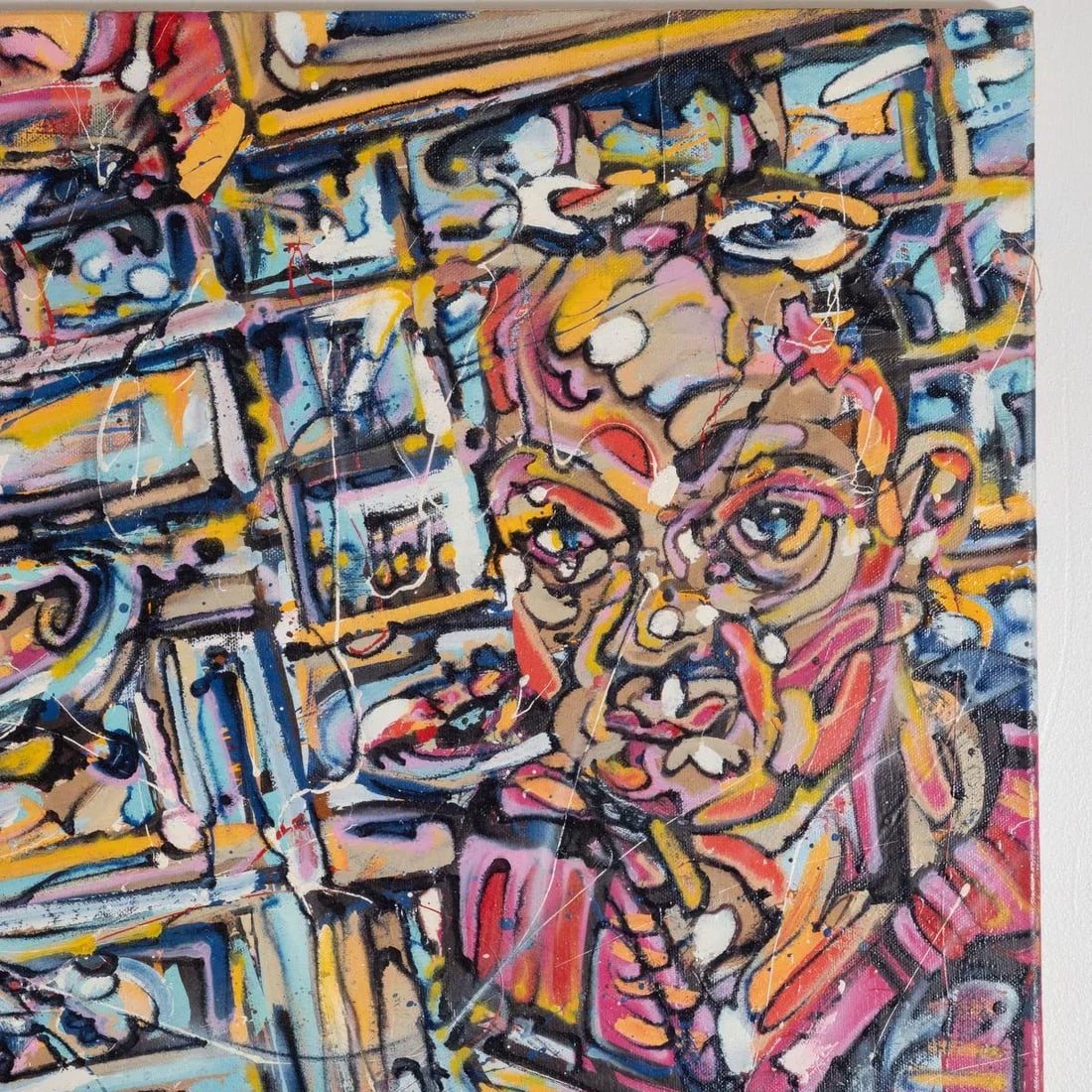 Portrait of Man and Woman Contemporary Modernist Abstract Figurative Oil Painting by Costain - 4