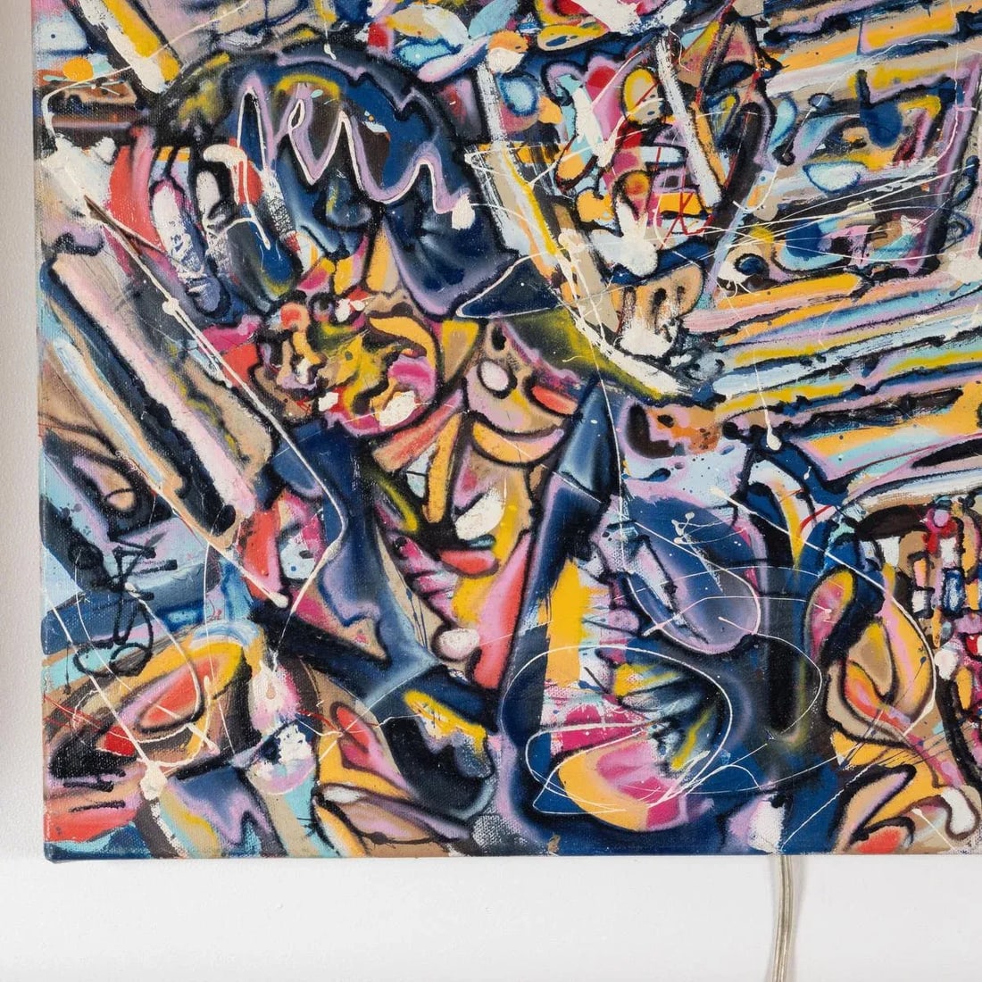 Portrait of Man and Woman Contemporary Modernist Abstract Figurative Oil Painting by Costain - 5